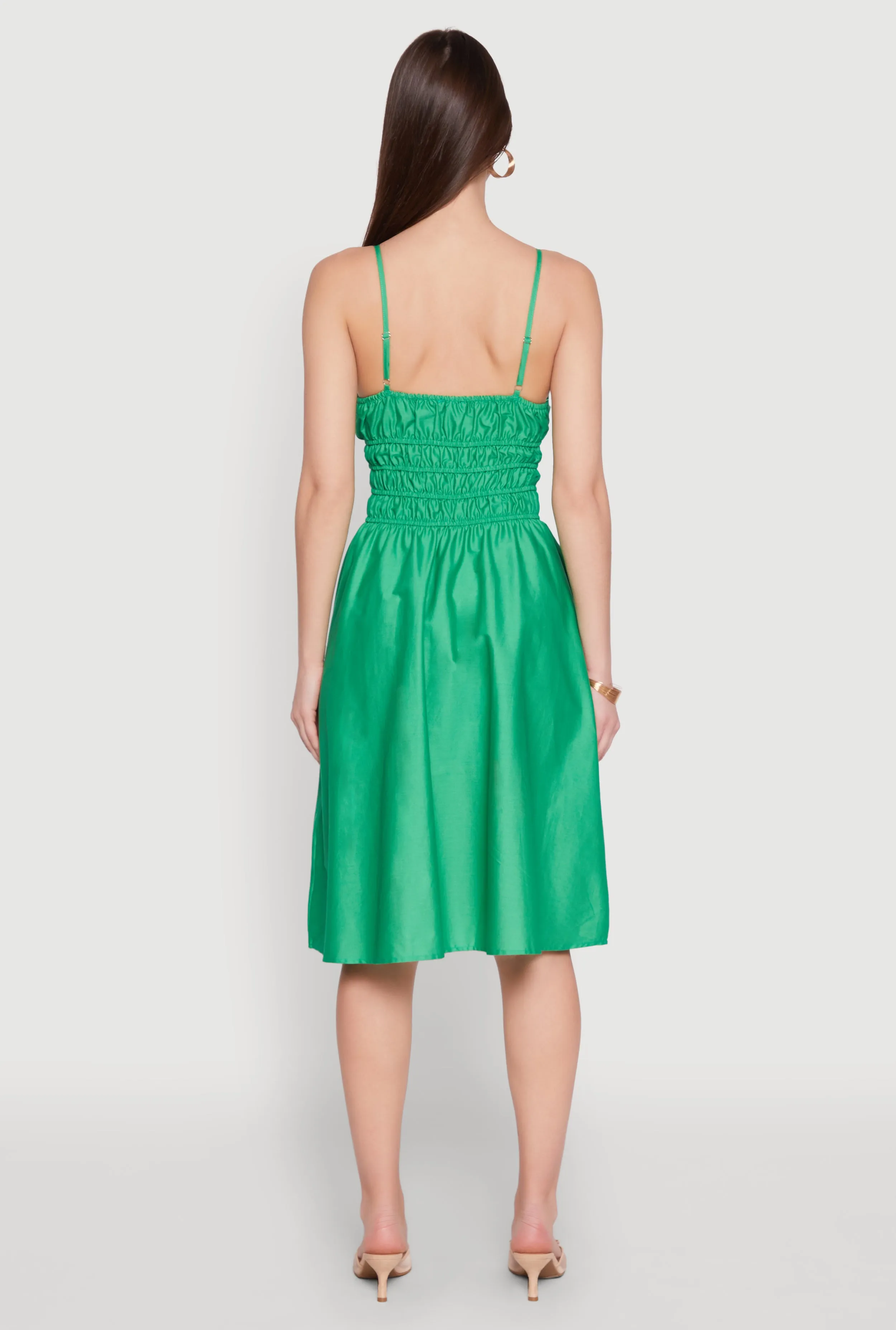 Smocked Waist Poplin Midi Dress sold by Rainbow product image thumbnail 5