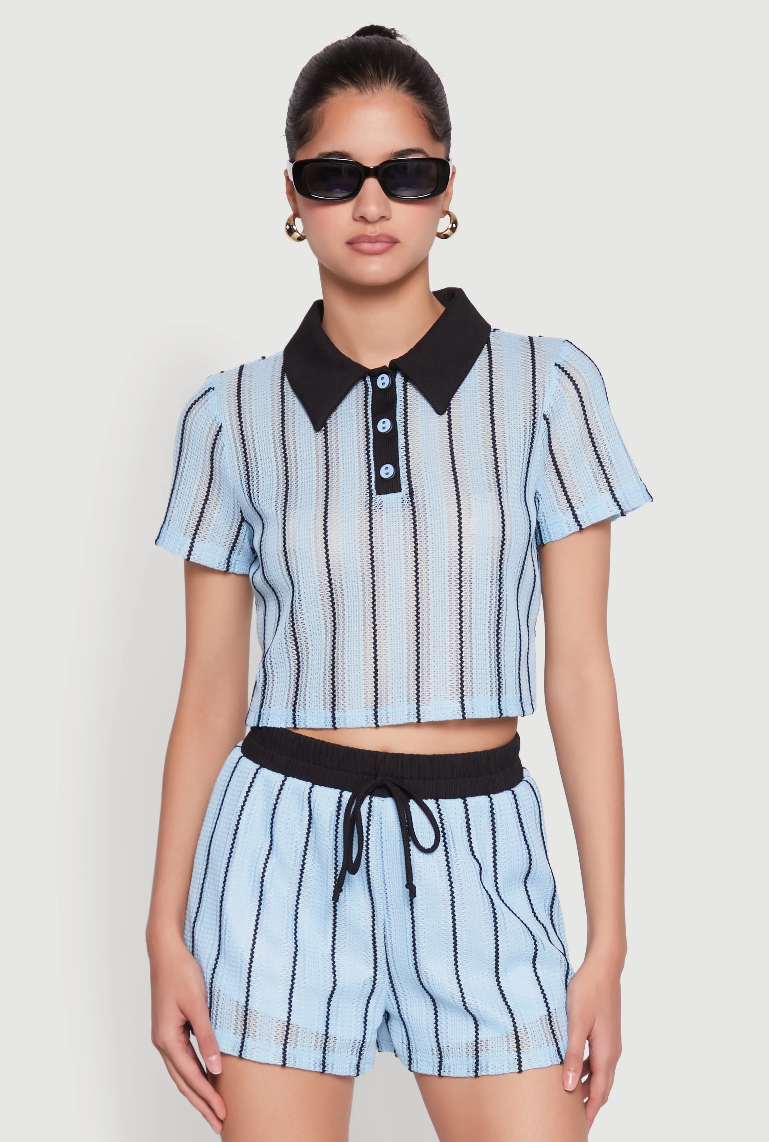 Striped Crochet Crop Top sold by Rainbow