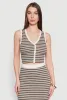Striped Button Front Cropped Cardigan sold by Rainbow
