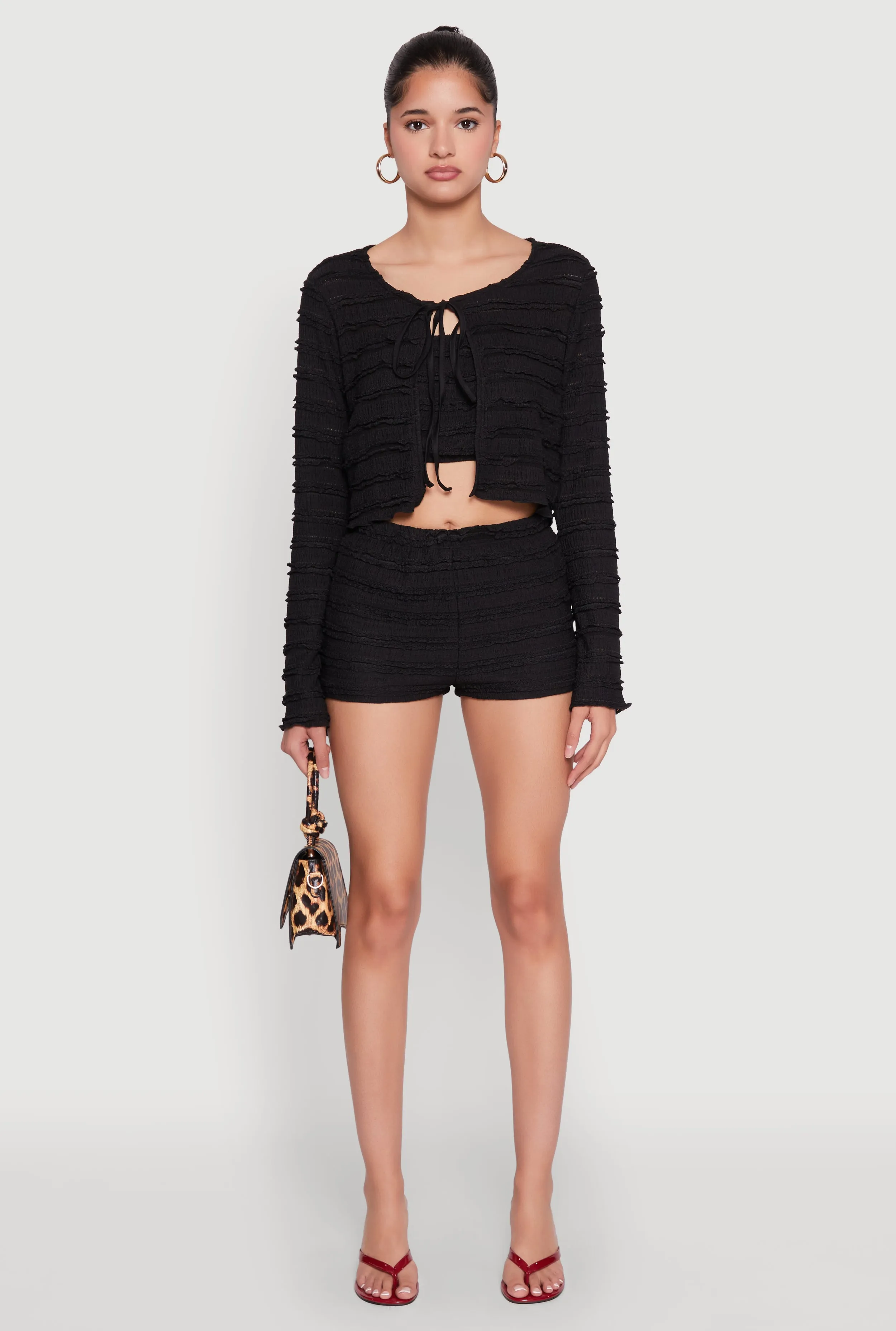 Textured Knit High Waist Shorts sold by Rainbow product image thumbnail 2