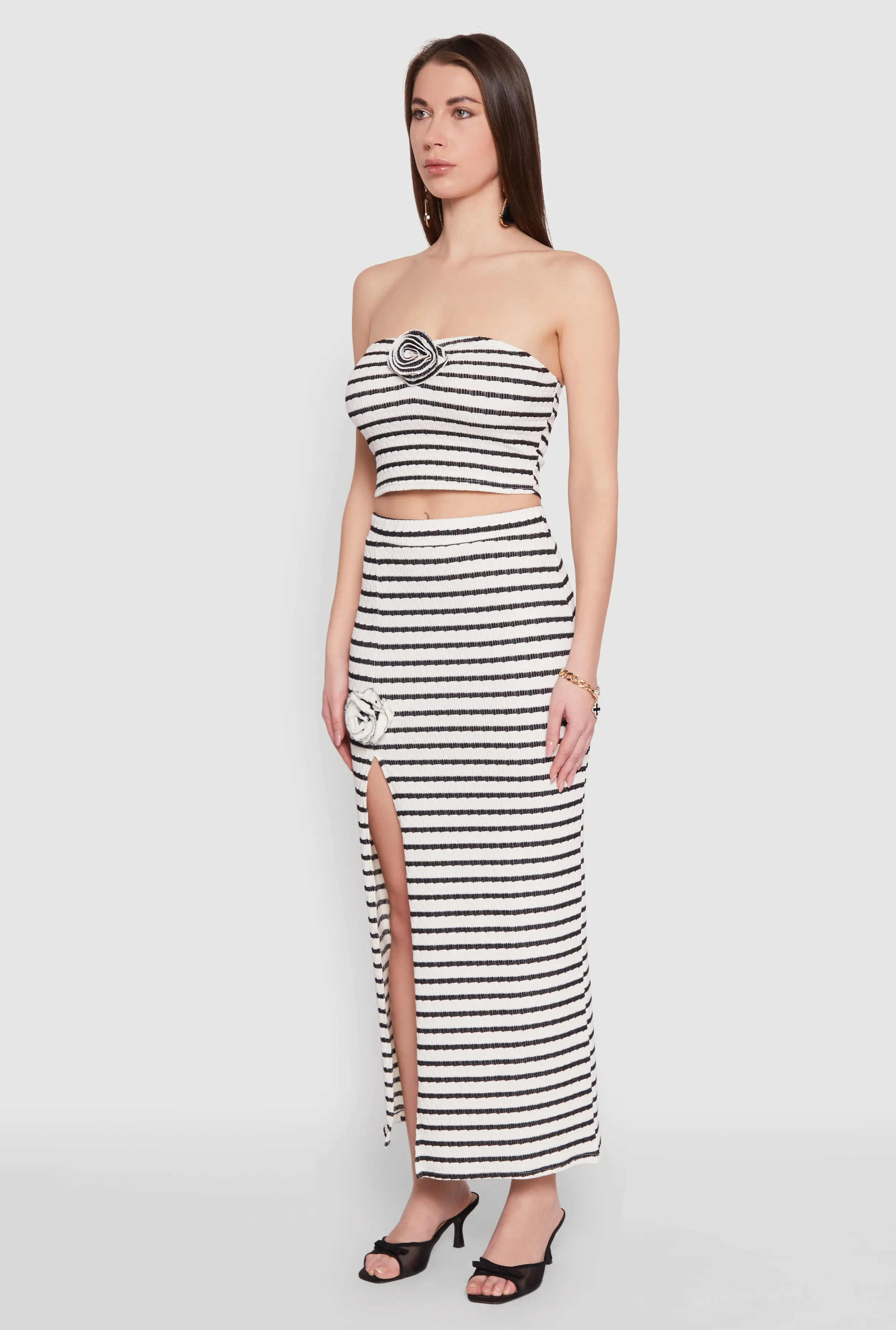 Rosette Detail Striped Tube Top sold by Rainbow product image thumbnail 5