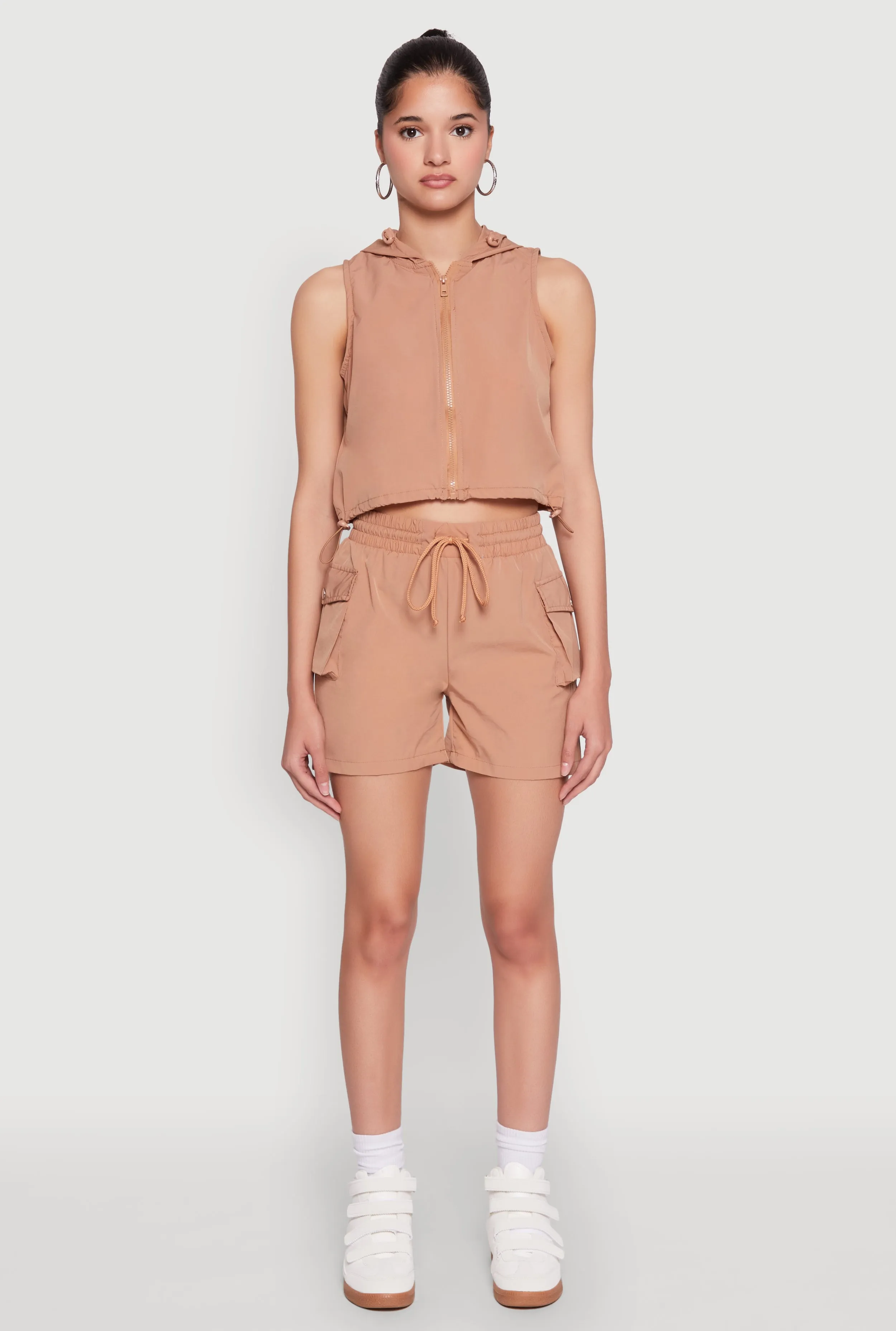 Hooded Drawstring Hem Track Jacket sold by Rainbow product image thumbnail 3