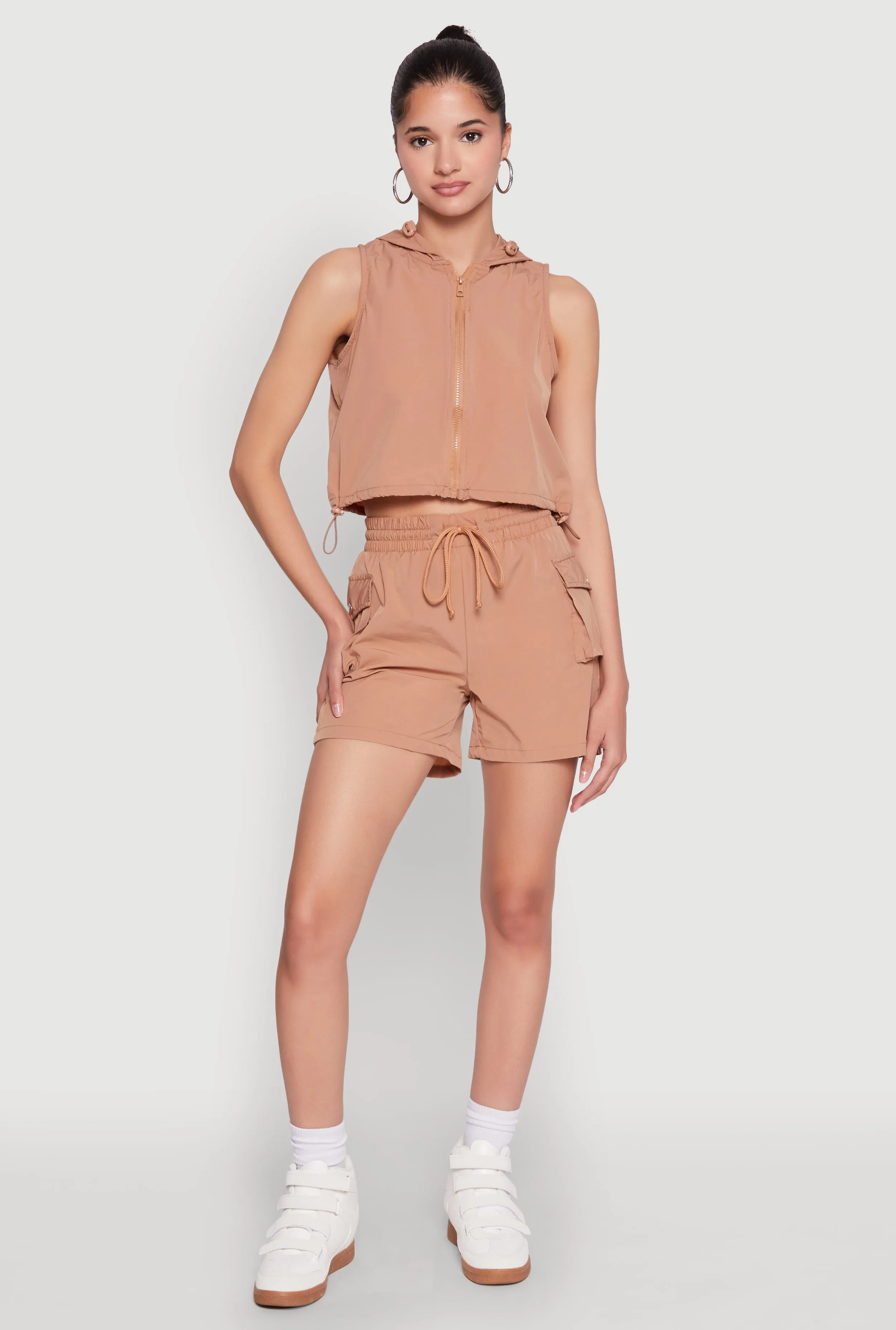 Hooded Drawstring Hem Track Jacket sold by Rainbow product image thumbnail 2