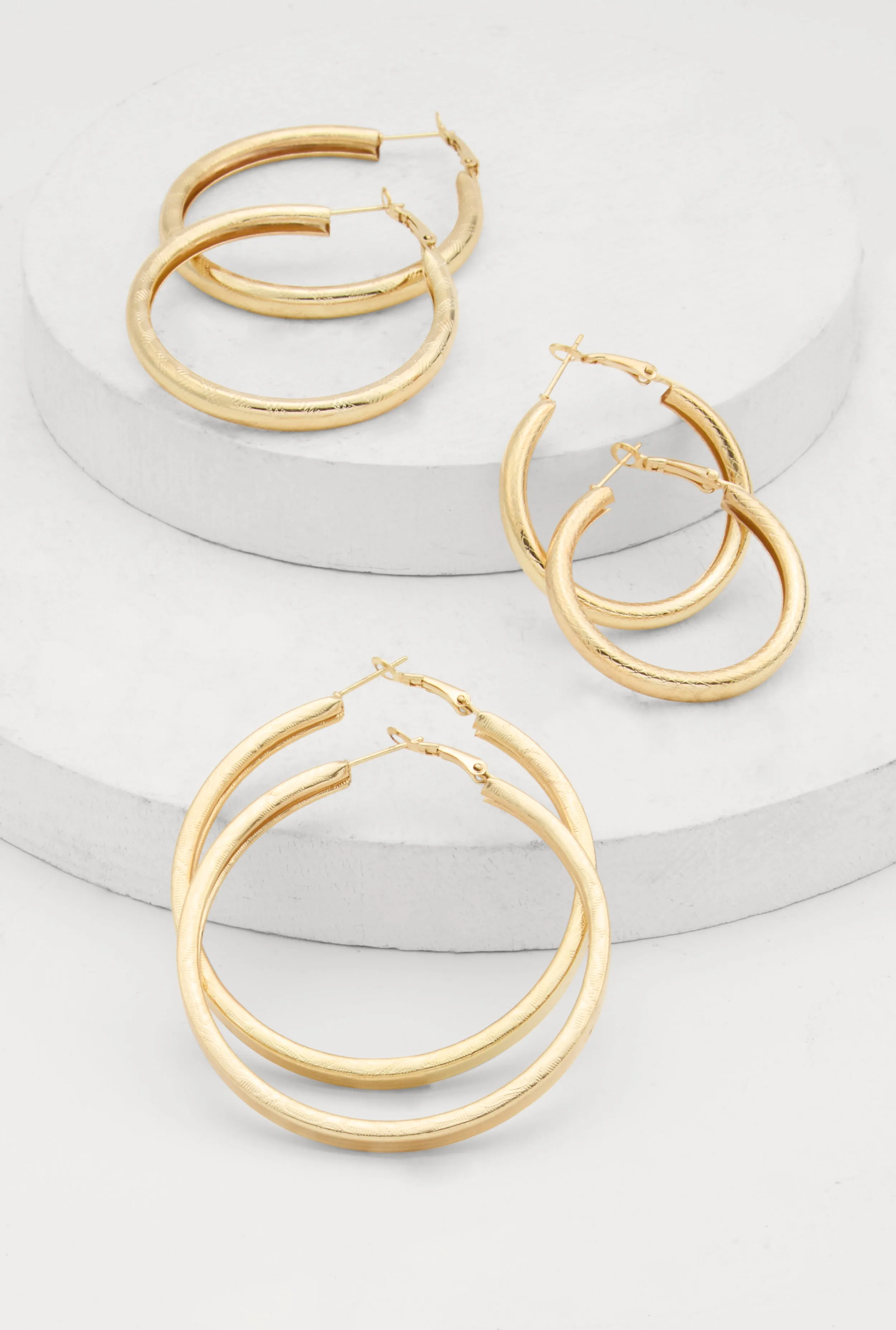 Chunky Hoop Earring Trio sold by Rainbow