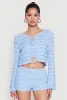 Textured Knit Tie Front Cardigan with Tube Top sold by Rainbow