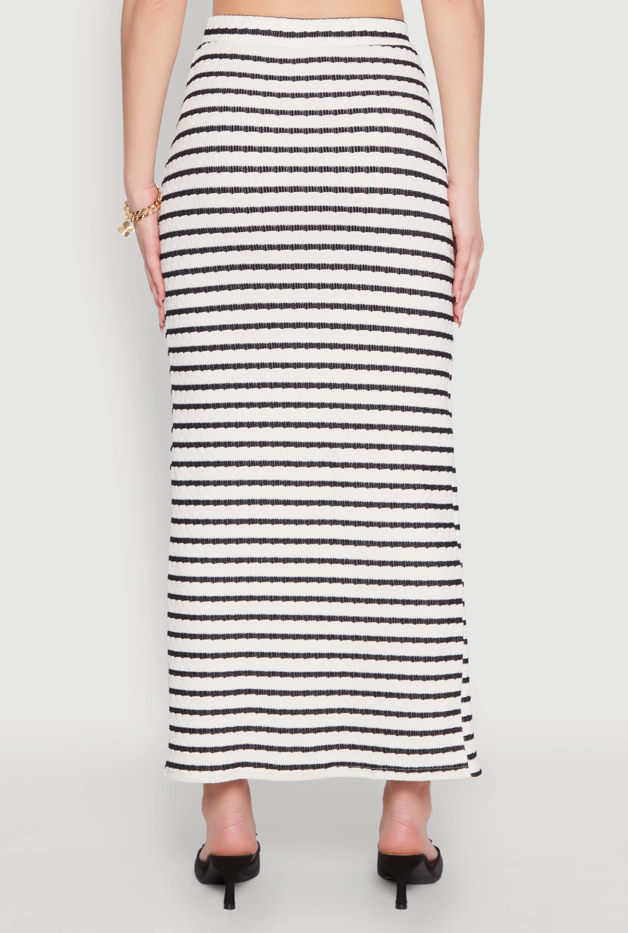 Rosette Detail Striped Maxi Skirt sold by Rainbow product image thumbnail 5