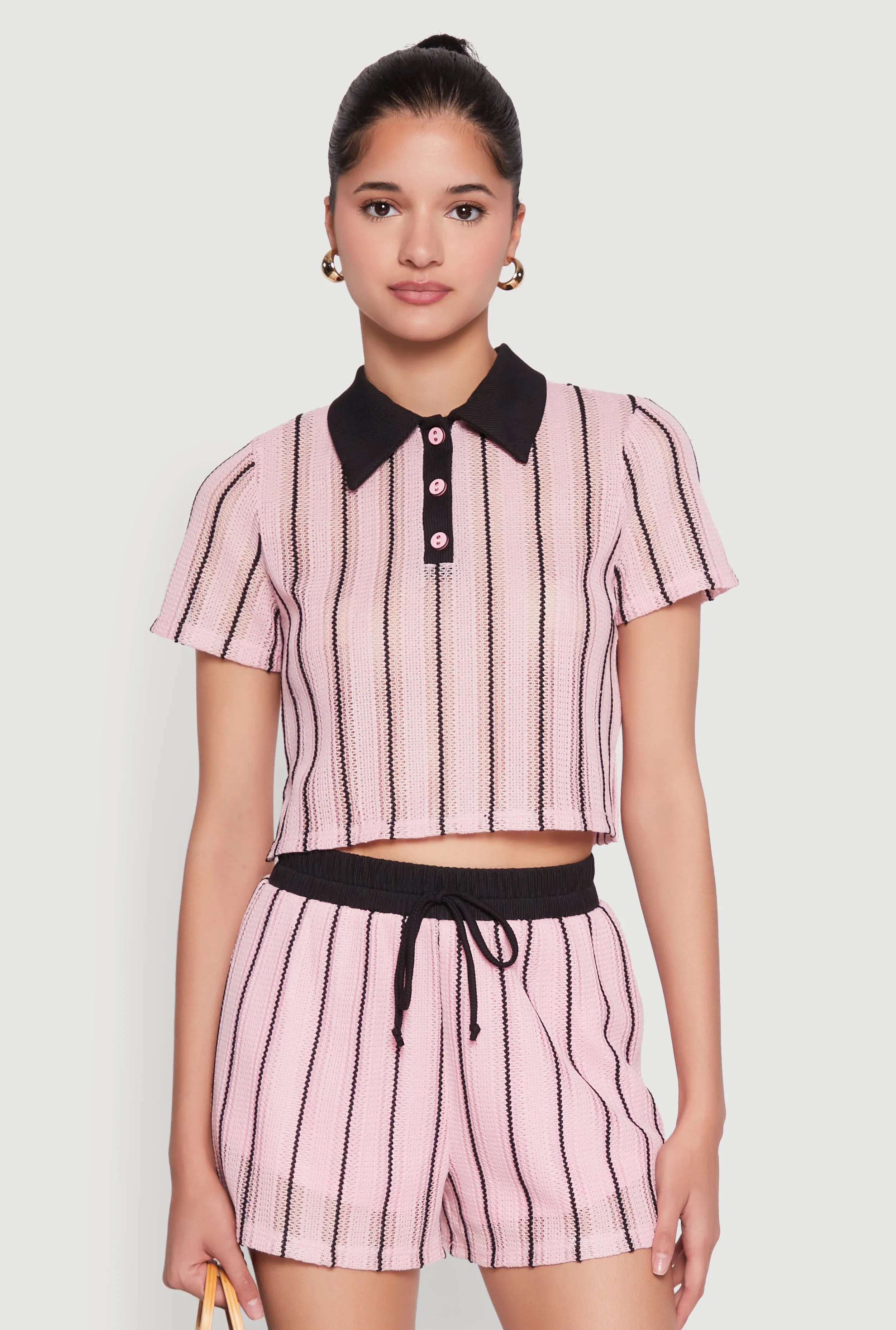 Striped Crochet Crop Top sold by Rainbow