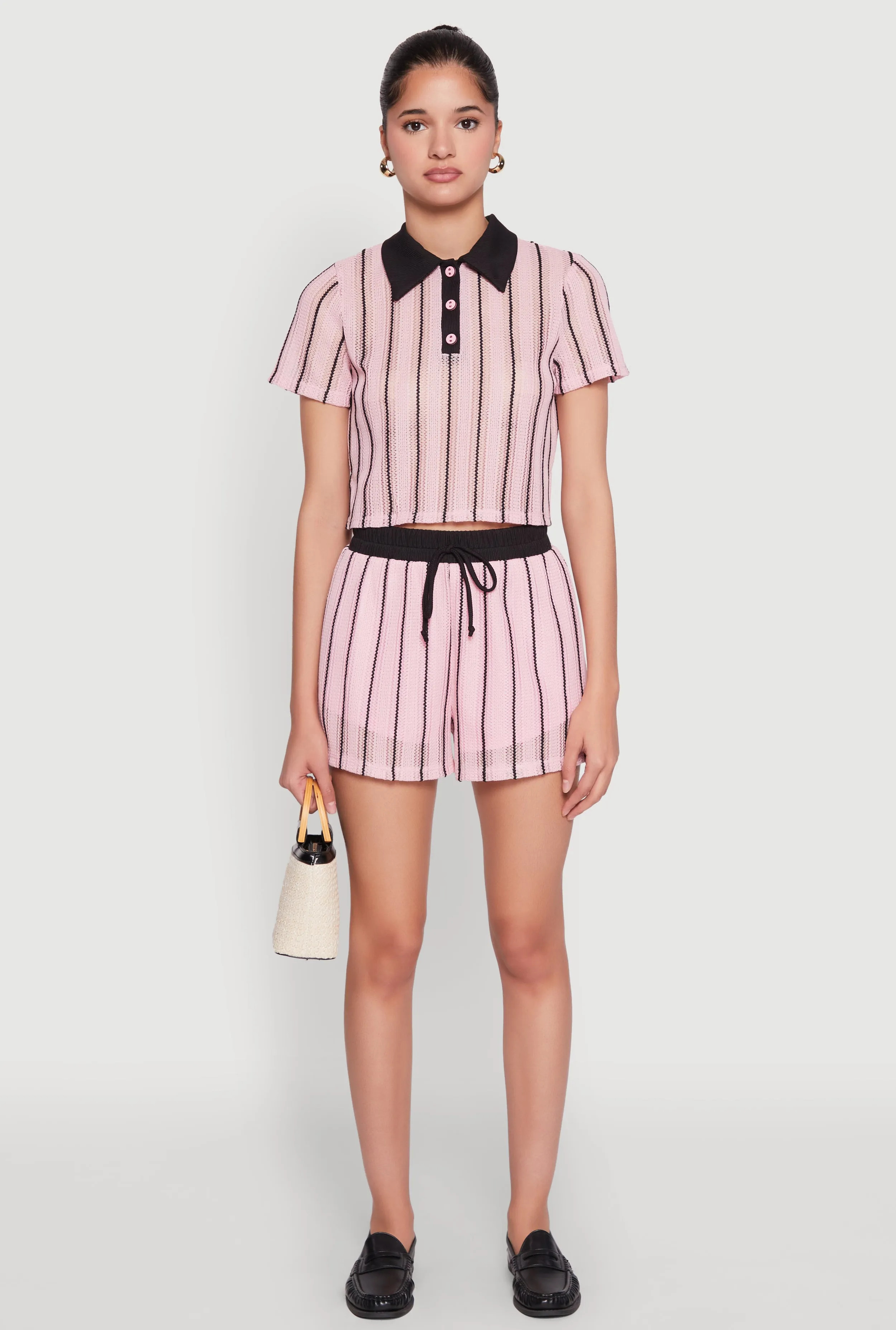 Striped Crochet Crop Top sold by Rainbow product image thumbnail 3