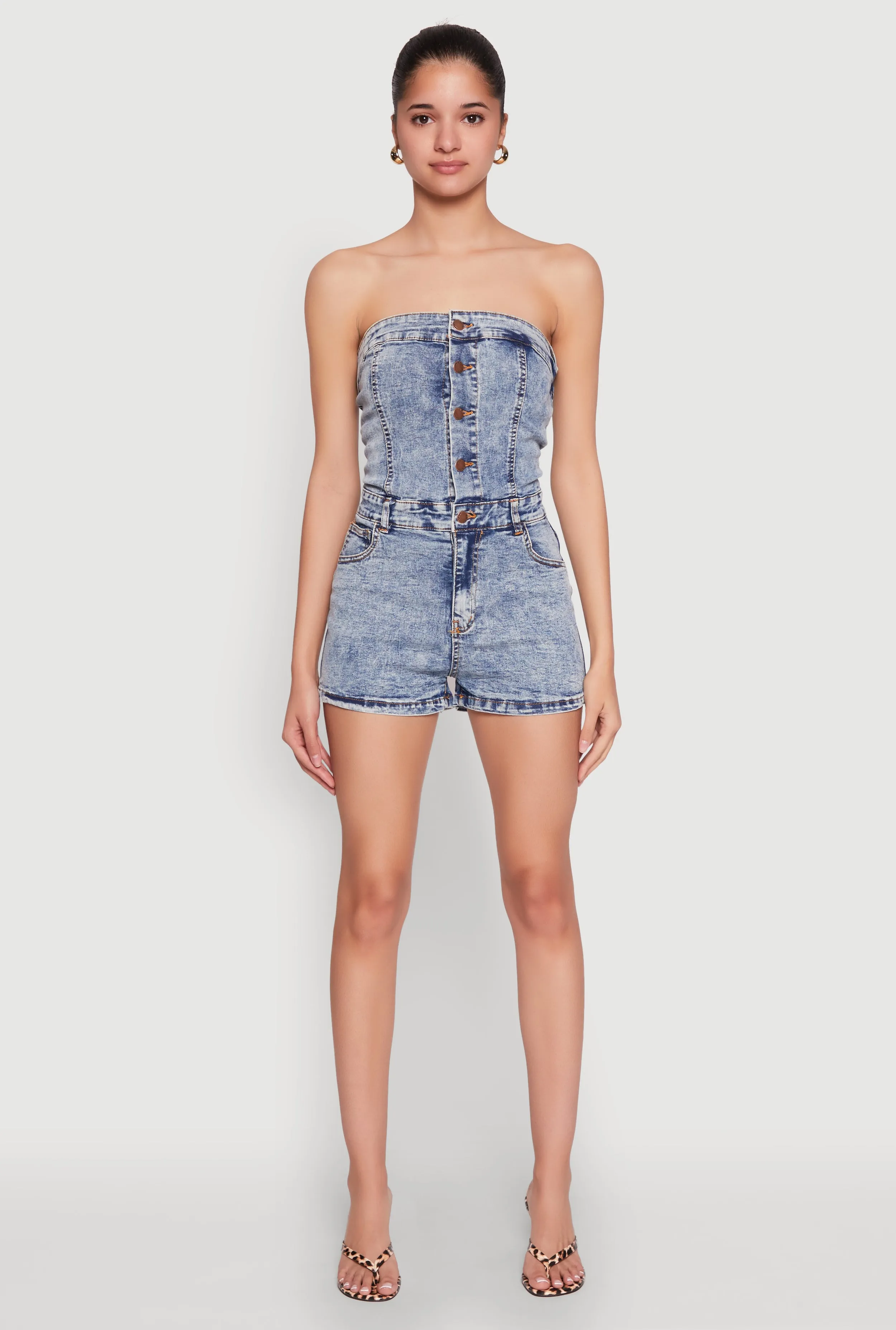 Daisy Denim Button Front Romper sold by Rainbow product image thumbnail 2