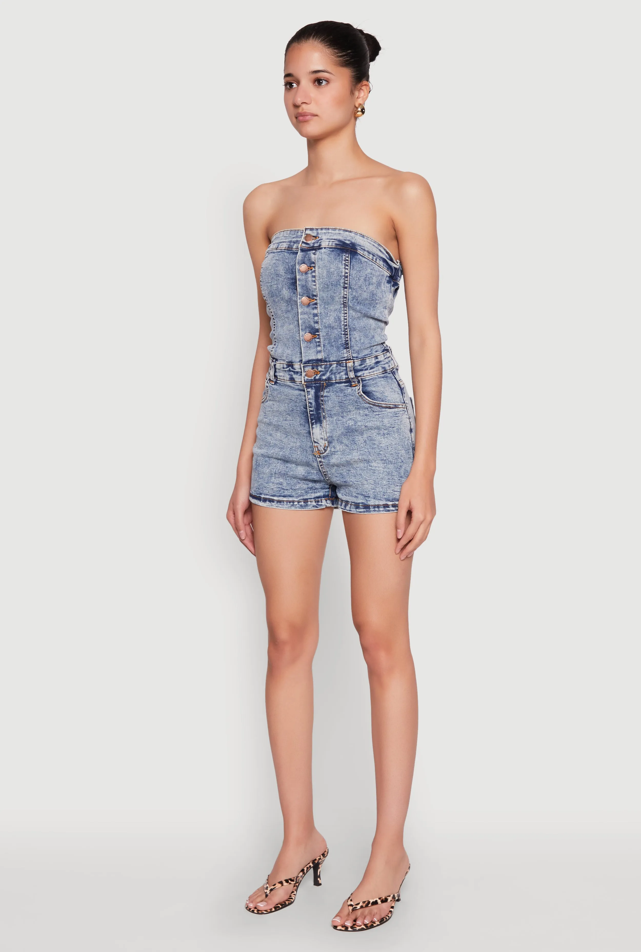 Daisy Denim Button Front Romper sold by Rainbow product image thumbnail 3