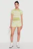 Daisy Striped Polo Crop Top sold by Rainbow