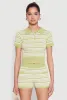 Daisy Striped Polo Crop Top sold by Rainbow