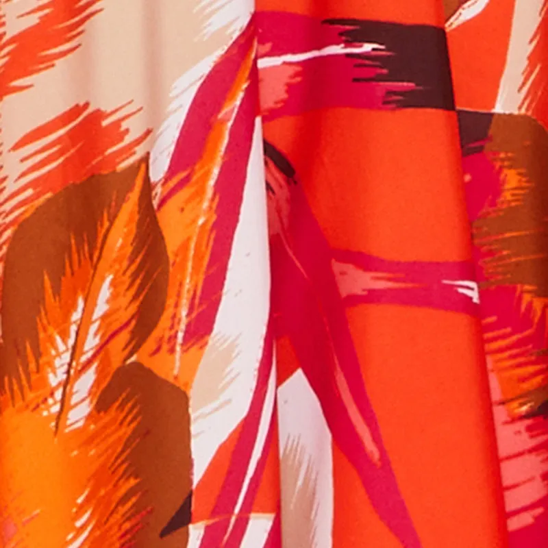 Plus Size Leaf Print Sharkbite Hem Maxi Dress sold by Rainbow product image thumbnail 4