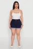 Plus Size WAX Cuffed High Waisted Shorts sold by Rainbow