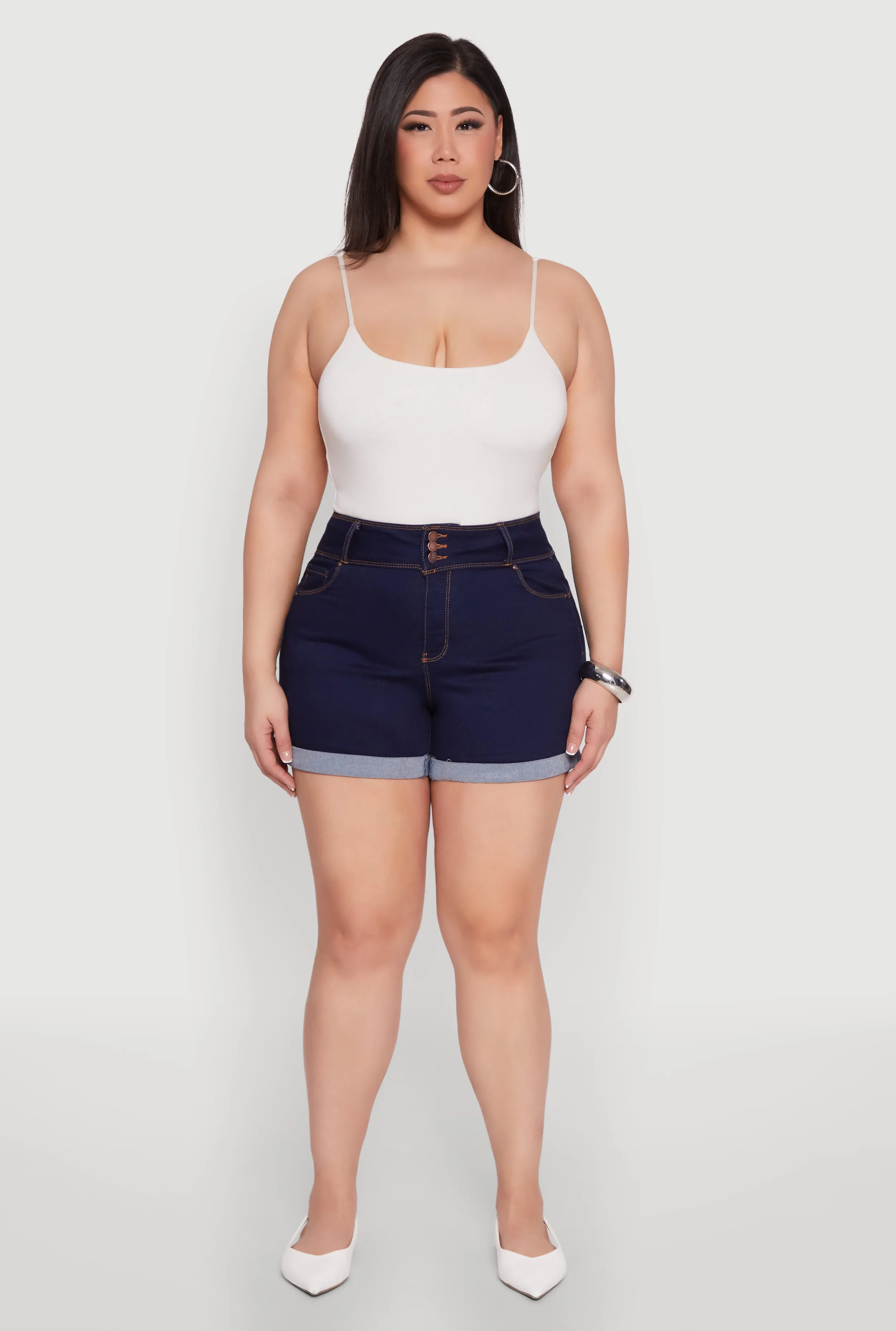 Plus Size WAX Cuffed High Waisted Shorts sold by Rainbow product image thumbnail 2