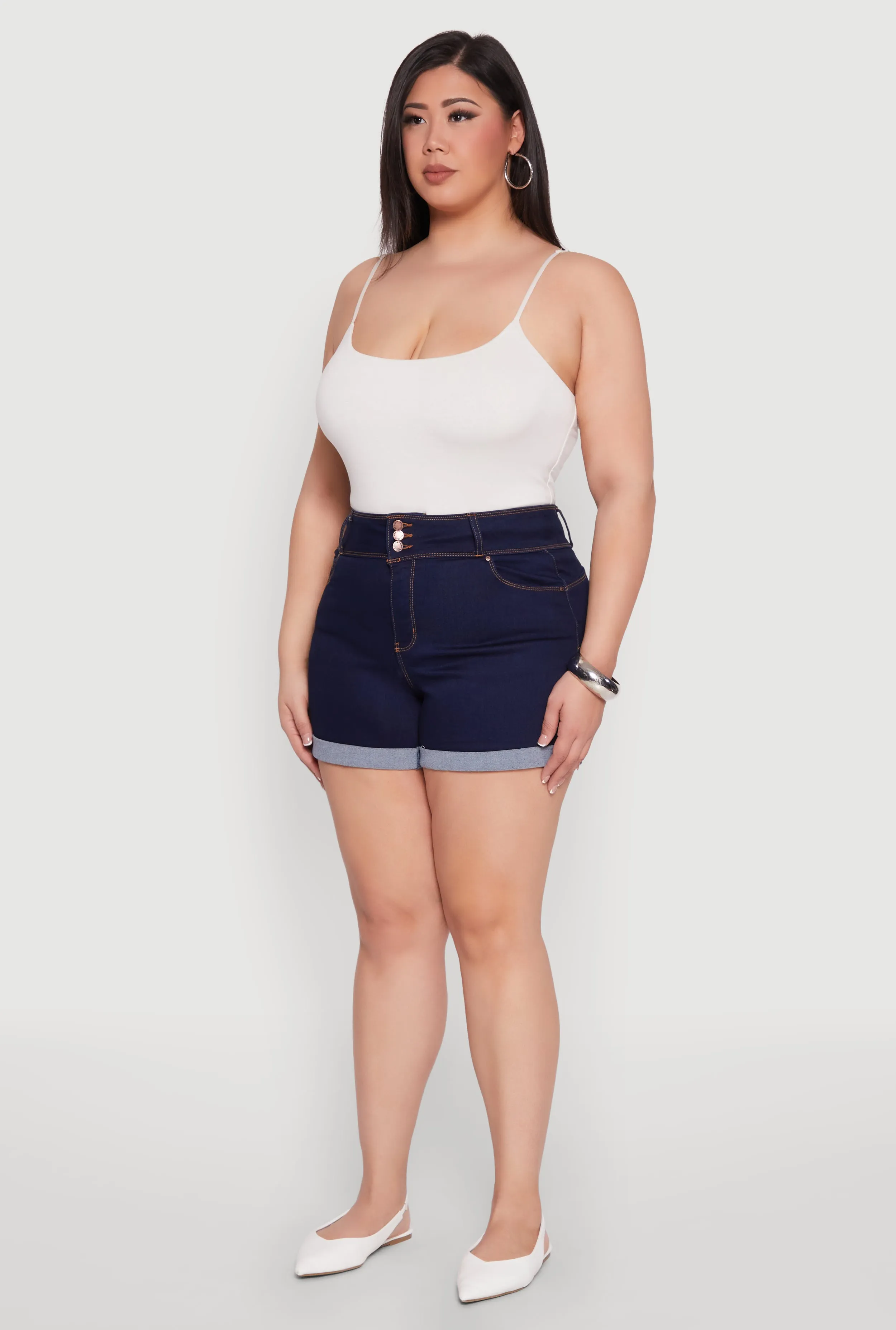 Plus Size WAX Cuffed High Waisted Shorts sold by Rainbow product image thumbnail 3