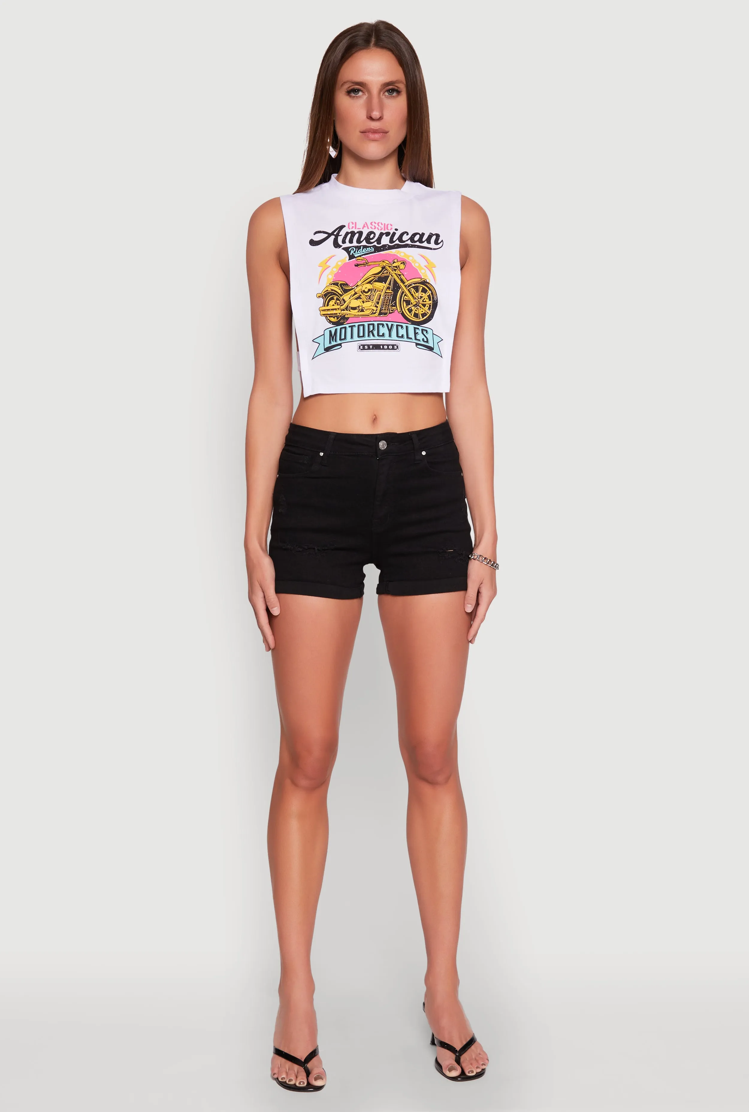 Classic American Motorcycles Graphic Muscle Tank Top sold by Rainbow product image thumbnail 3