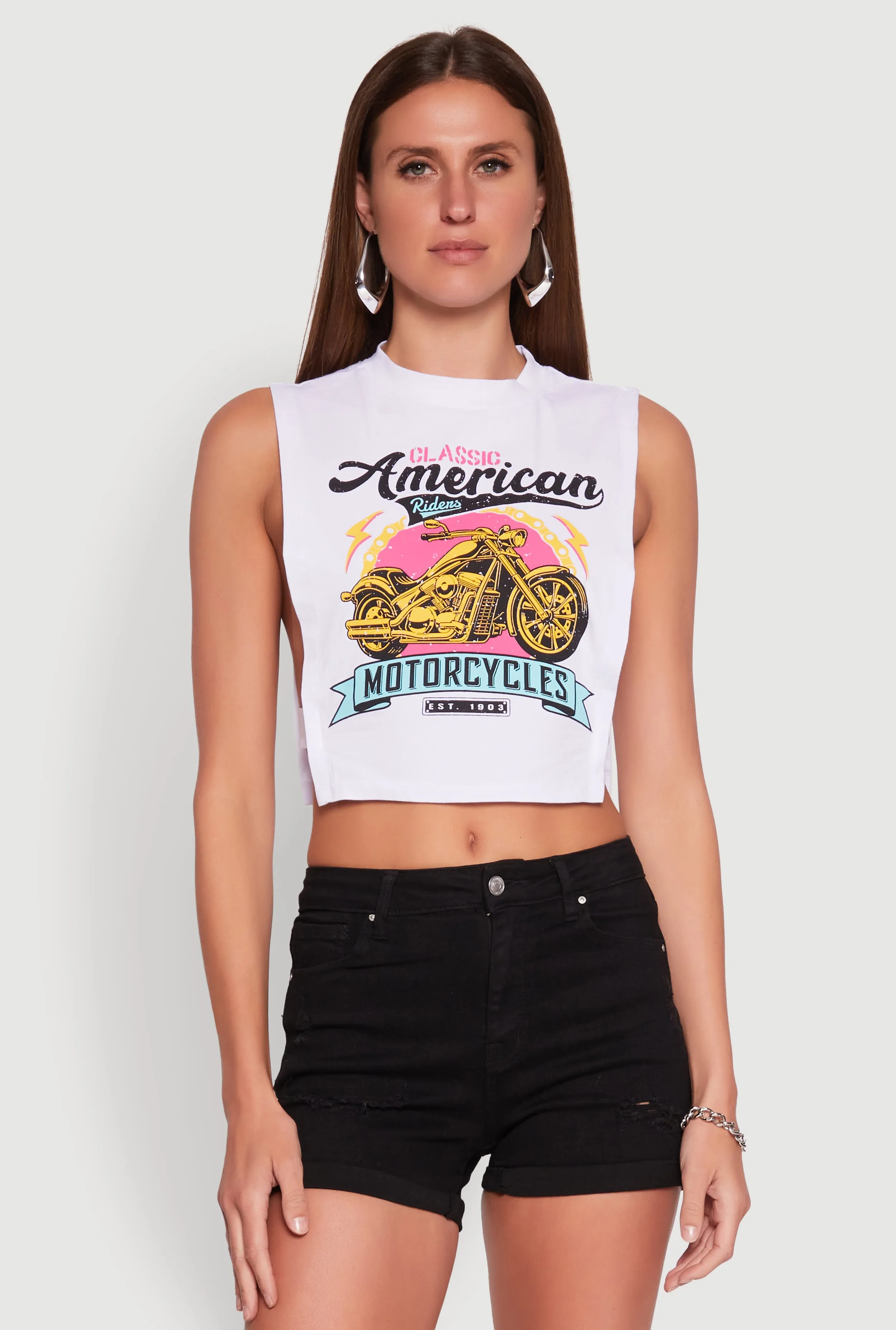 Classic American Motorcycles Graphic Muscle Tank Top sold by Rainbow product image thumbnail 2