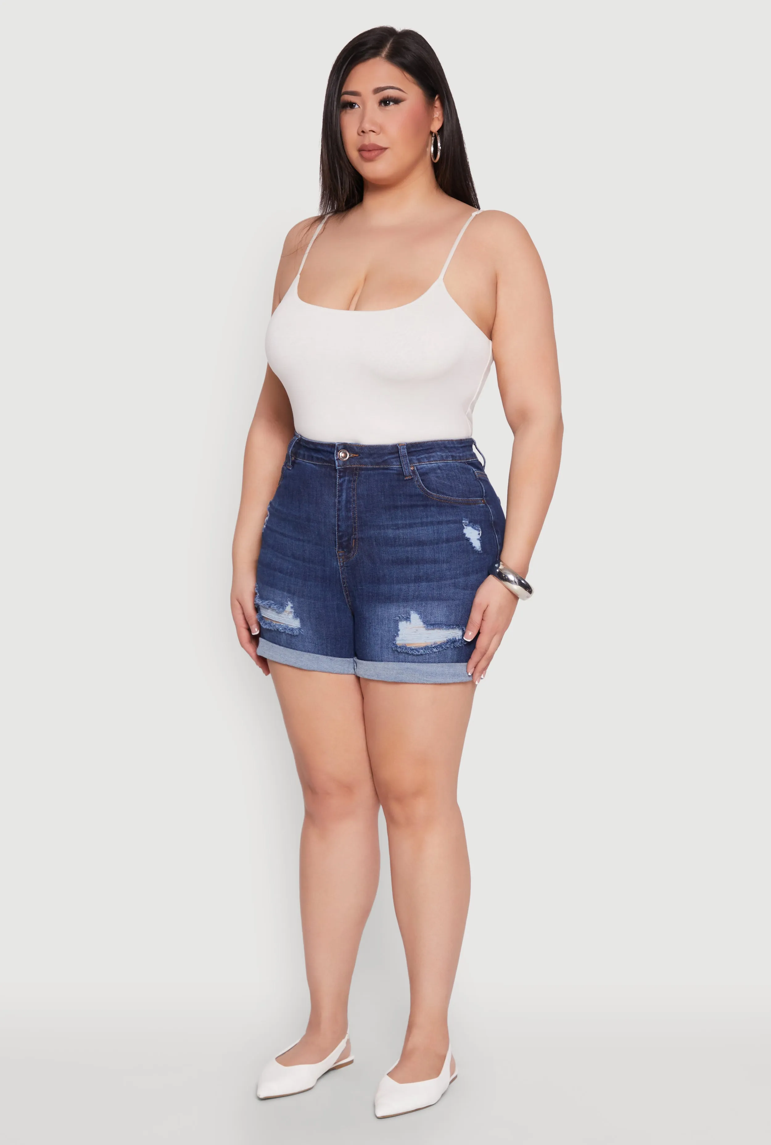 Plus Size WAX Distressed Shorts sold by Rainbow product image thumbnail 3