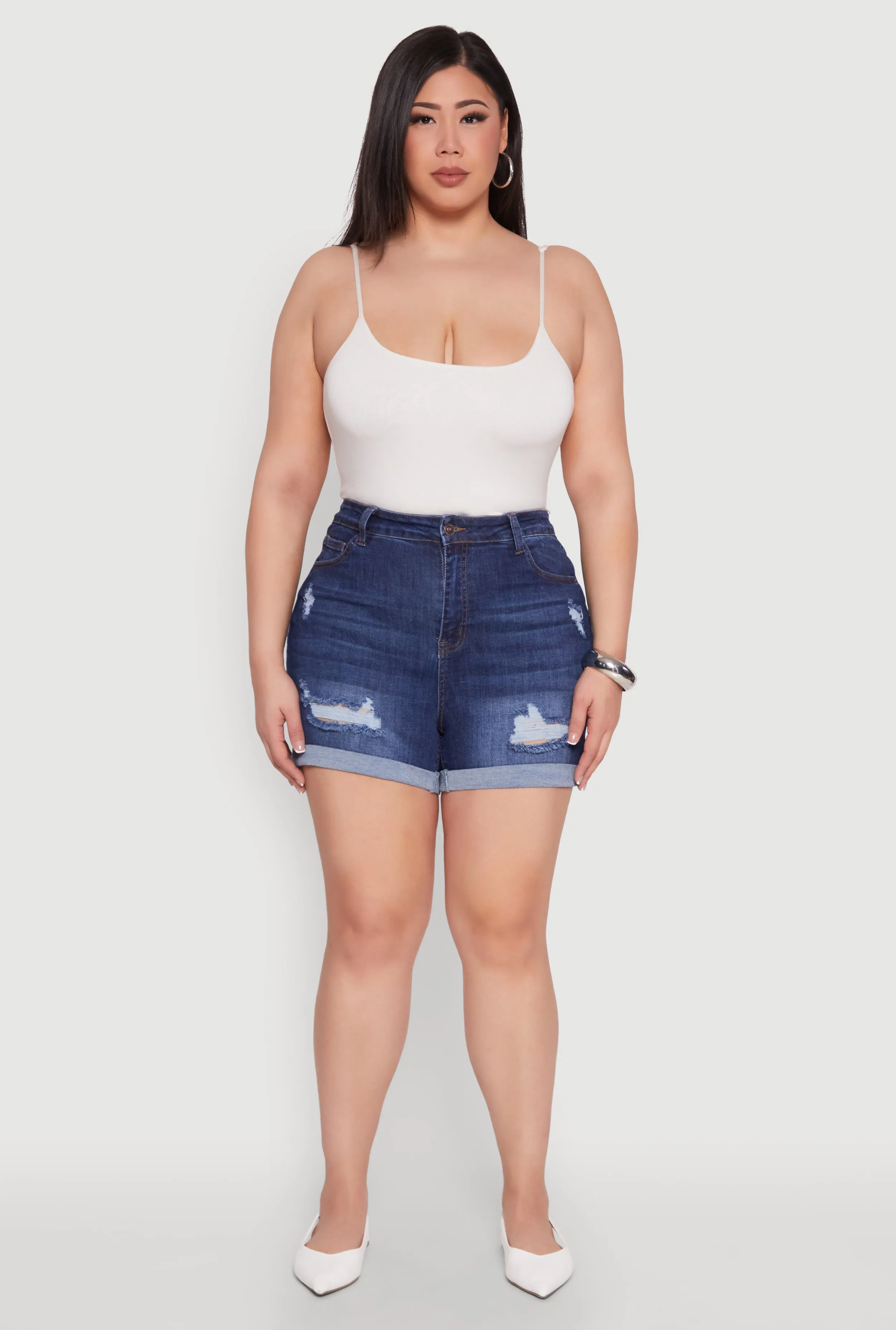Plus Size WAX Distressed Shorts sold by Rainbow product image thumbnail 2