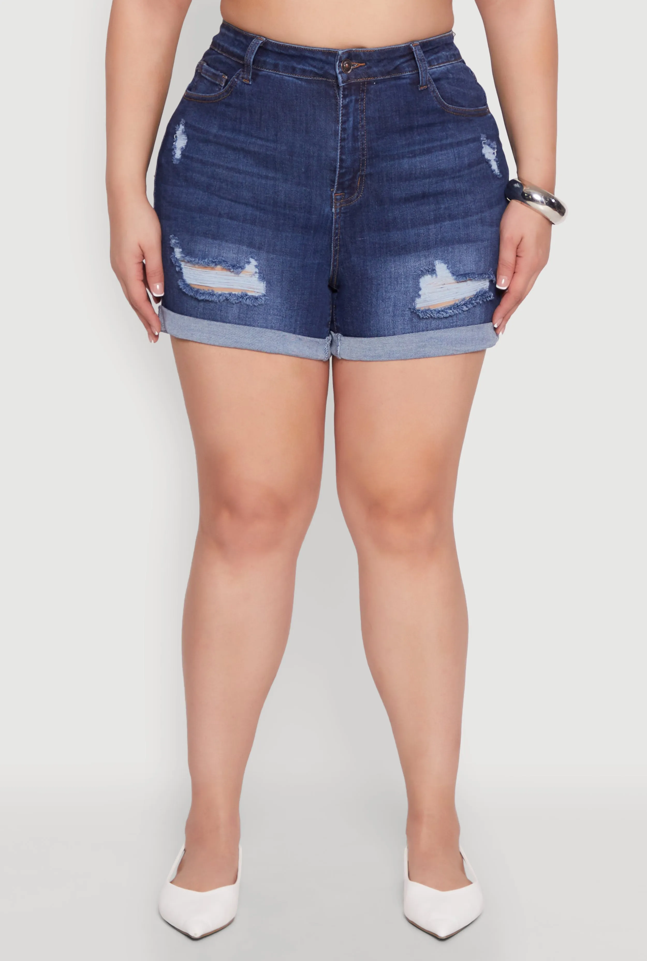 Plus Size WAX Distressed Shorts sold by Rainbow product image thumbnail 5