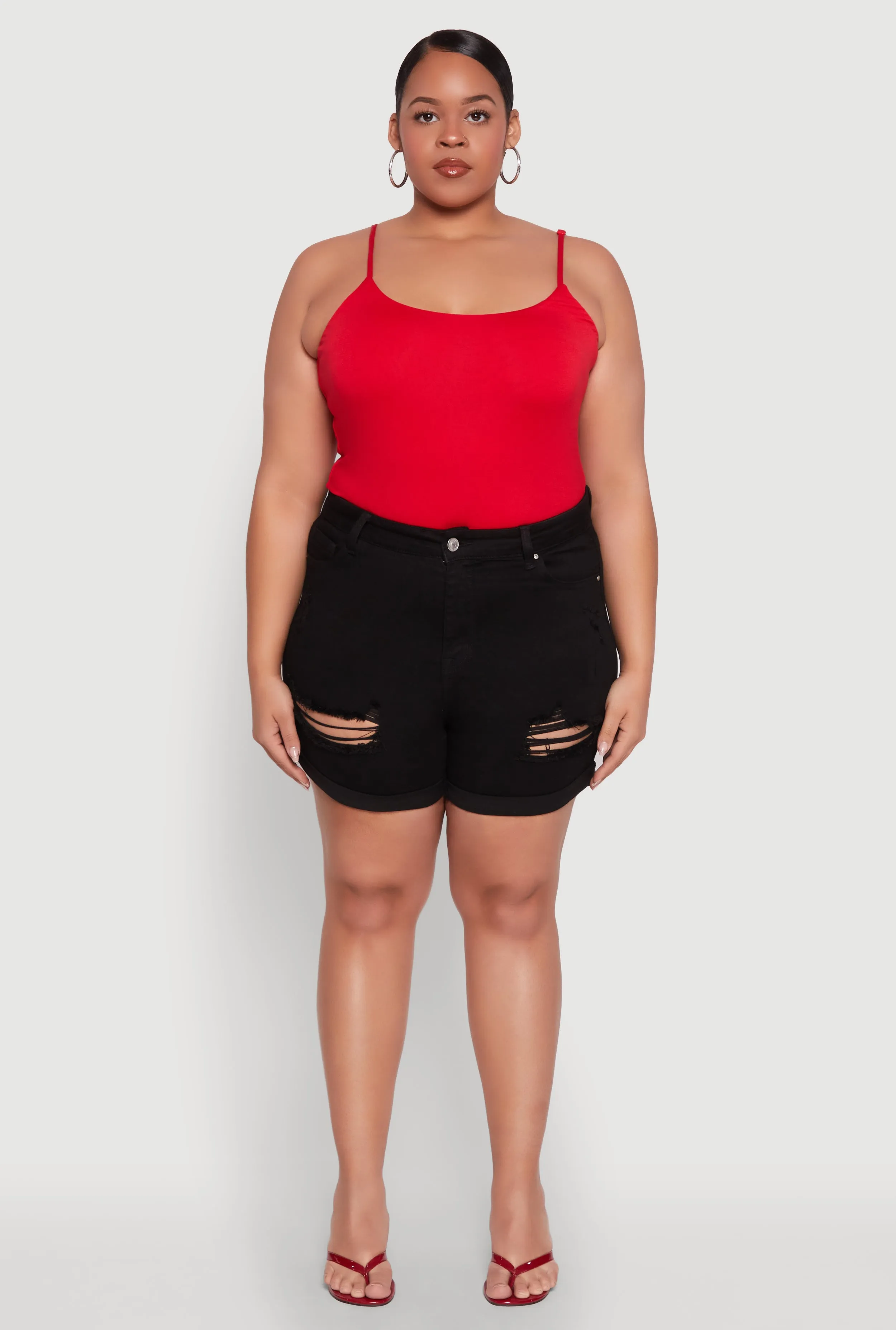 Plus Size WAX Distressed Shorts sold by Rainbow product image thumbnail 2