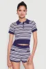 Daisy Striped Polo Crop Top sold by Rainbow