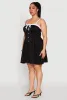 Plus Size Contrast Trim Corset Skater Dress sold by Rainbow