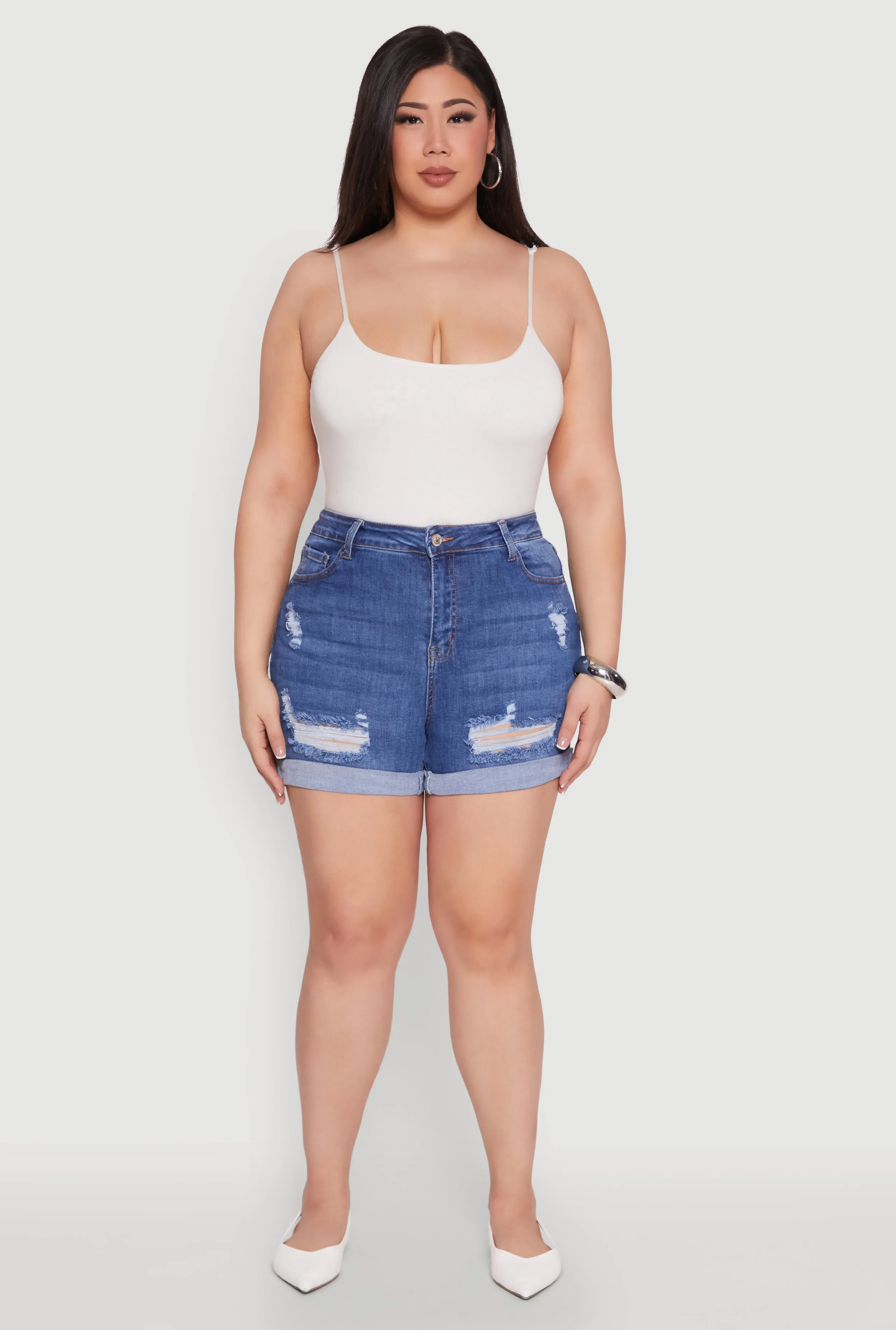 Plus Size WAX Distressed Shorts sold by Rainbow product image thumbnail 2