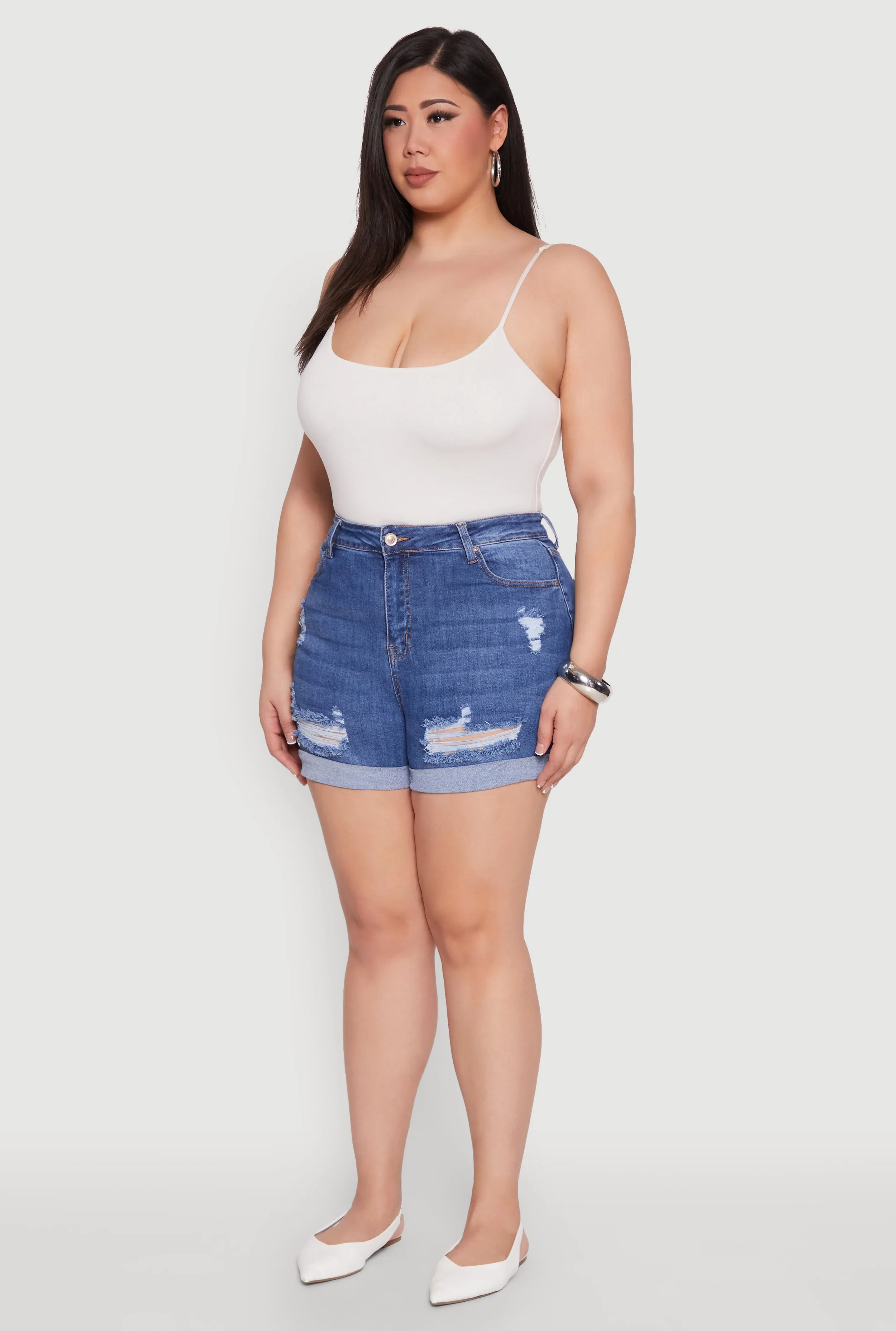 Plus Size WAX Distressed Shorts sold by Rainbow product image thumbnail 3