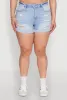 Plus Size WAX High Waisted Distressed Shorts sold by Rainbow