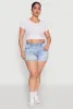 Plus Size WAX High Waisted Distressed Shorts sold by Rainbow