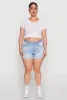 Plus Size WAX High Waisted Distressed Shorts sold by Rainbow