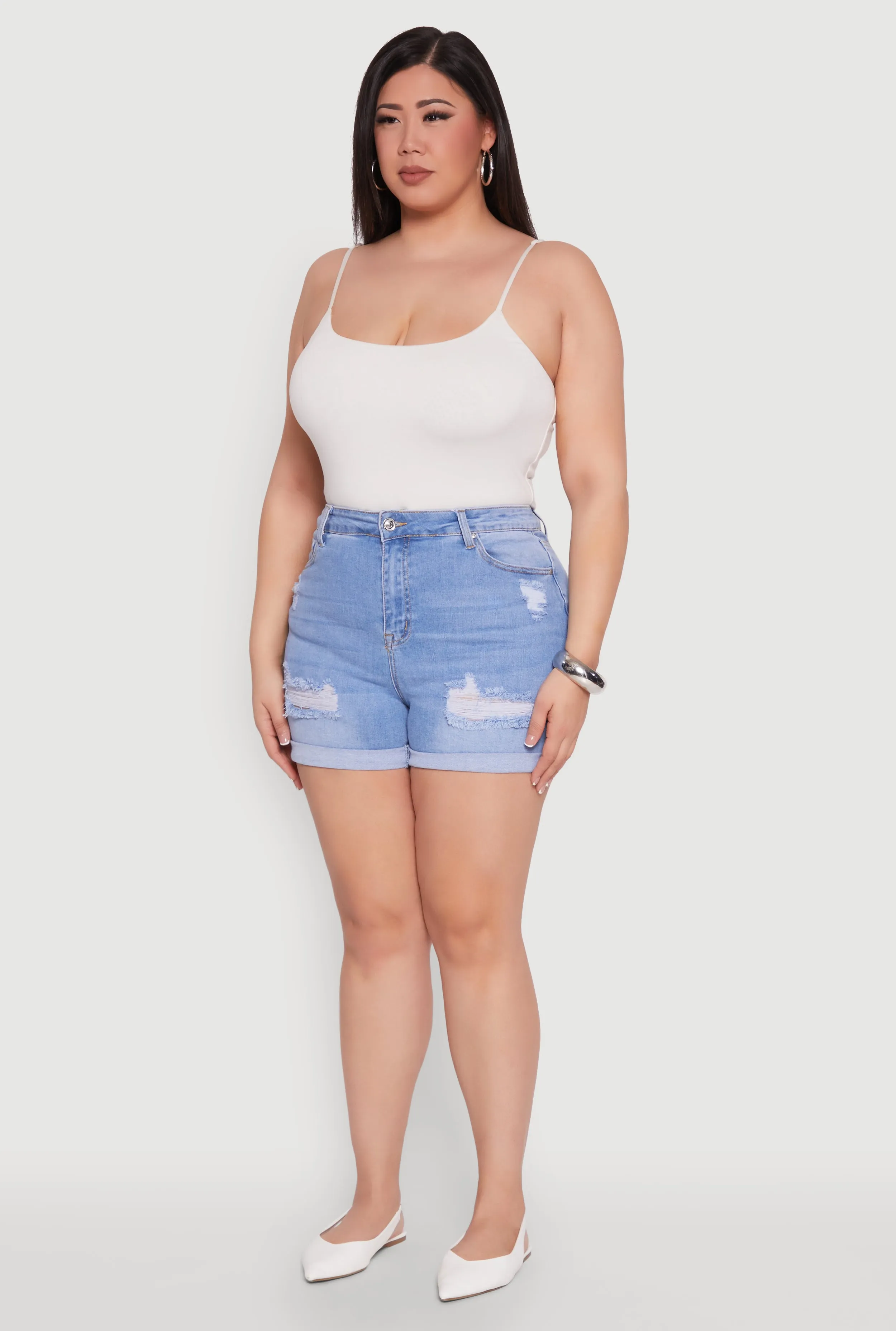 Plus Size WAX Distressed Shorts sold by Rainbow product image thumbnail 3