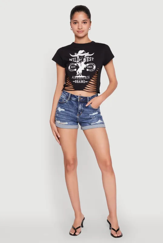 Wild West Laser Cut Graphic Tee sold by Rainbow
