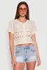 Floral Crochet Button Front Top sold by Rainbow