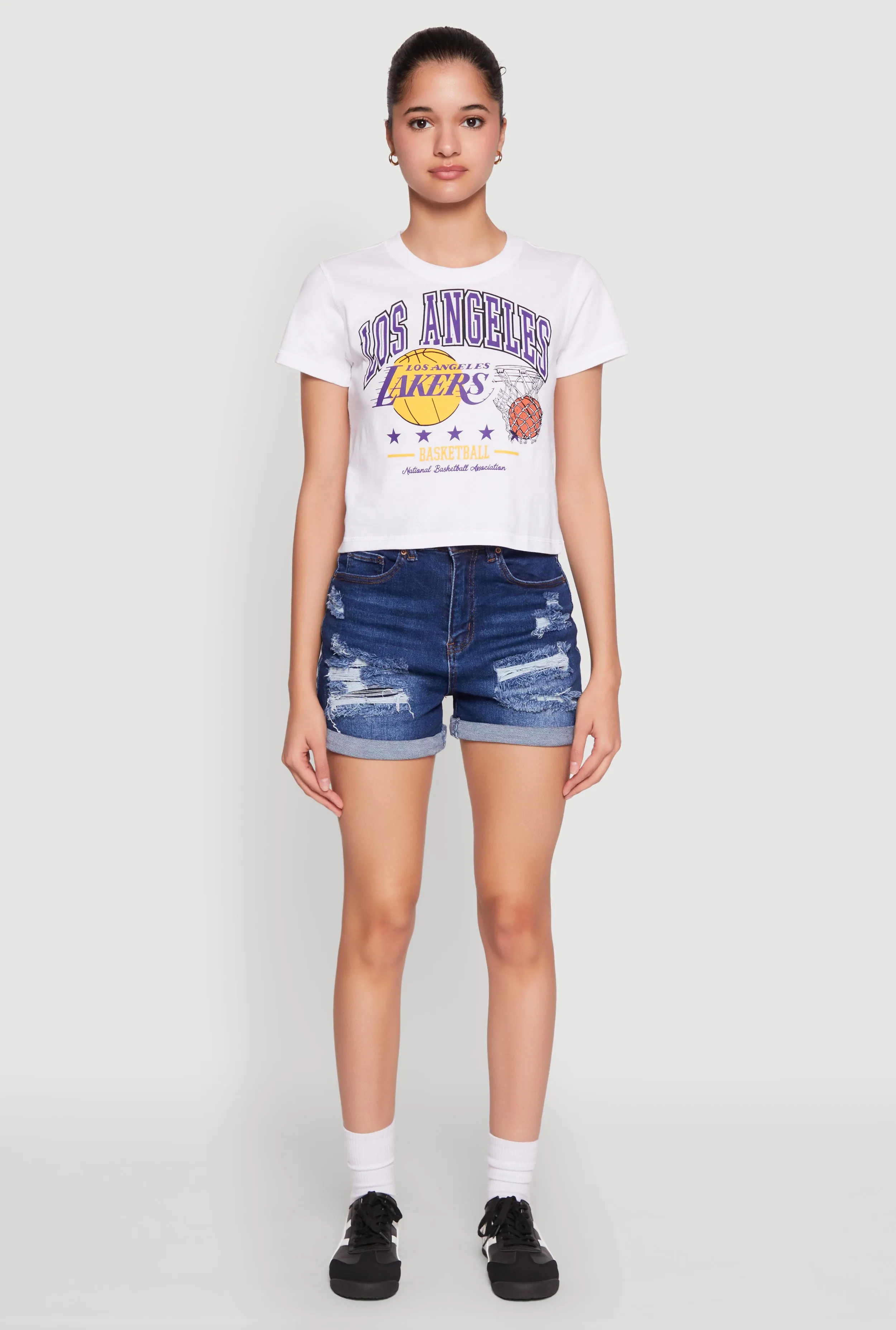 NBA Los Angeles Lakers Cropped Graphic Tee sold by Rainbow product image thumbnail 3
