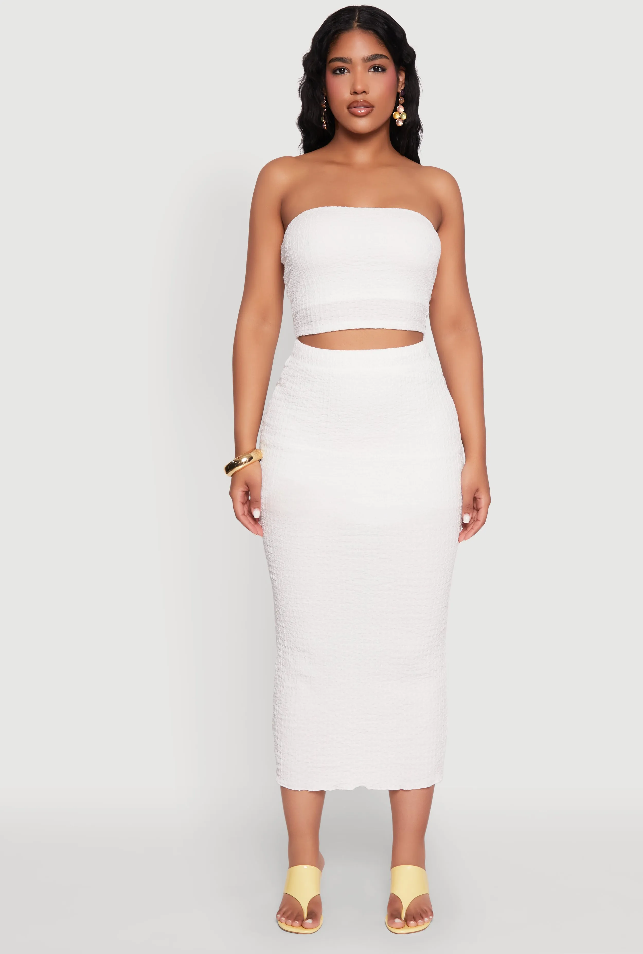 Texture Knit Cropped Tube Top sold by Rainbow product image thumbnail 3