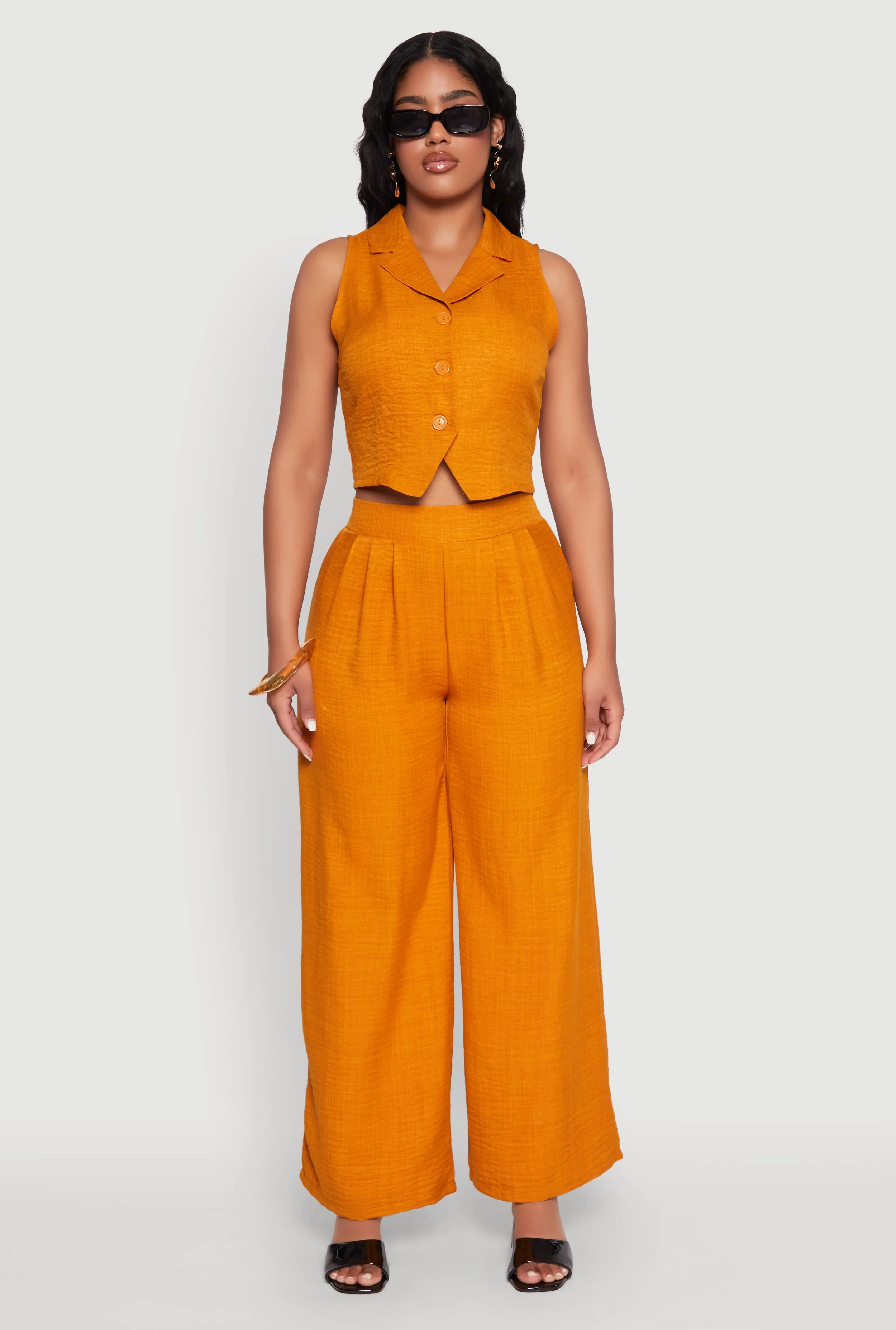 High Waisted Pleated Palazzo Pants sold by Rainbow product image thumbnail 2