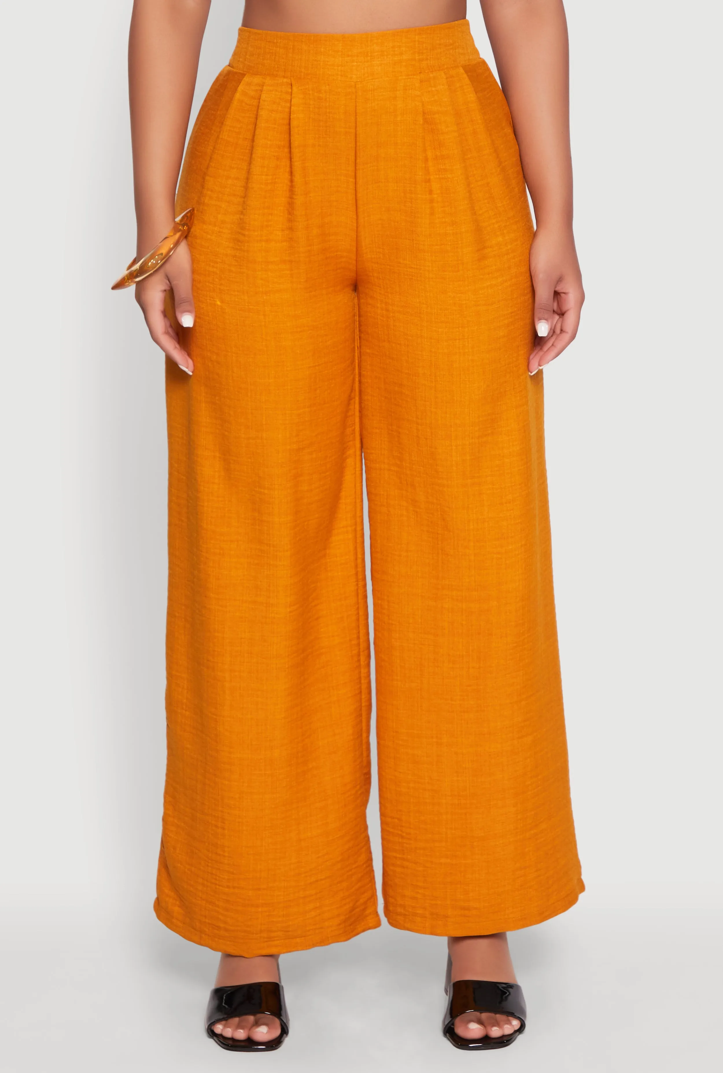 High Waisted Pleated Palazzo Pants sold by Rainbow product image thumbnail 3