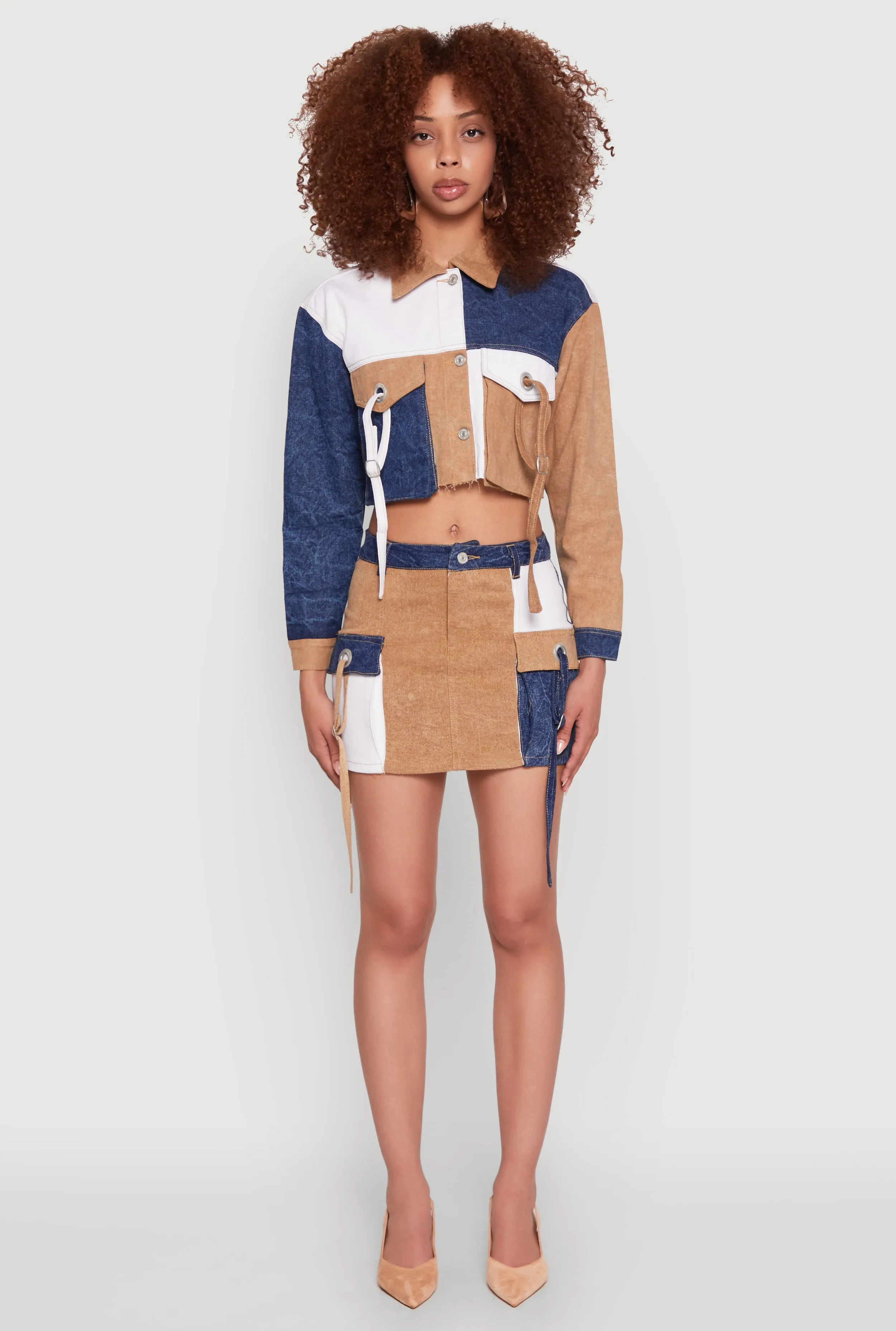 Color Blocked Denim Jacket sold by Rainbow product image thumbnail 3