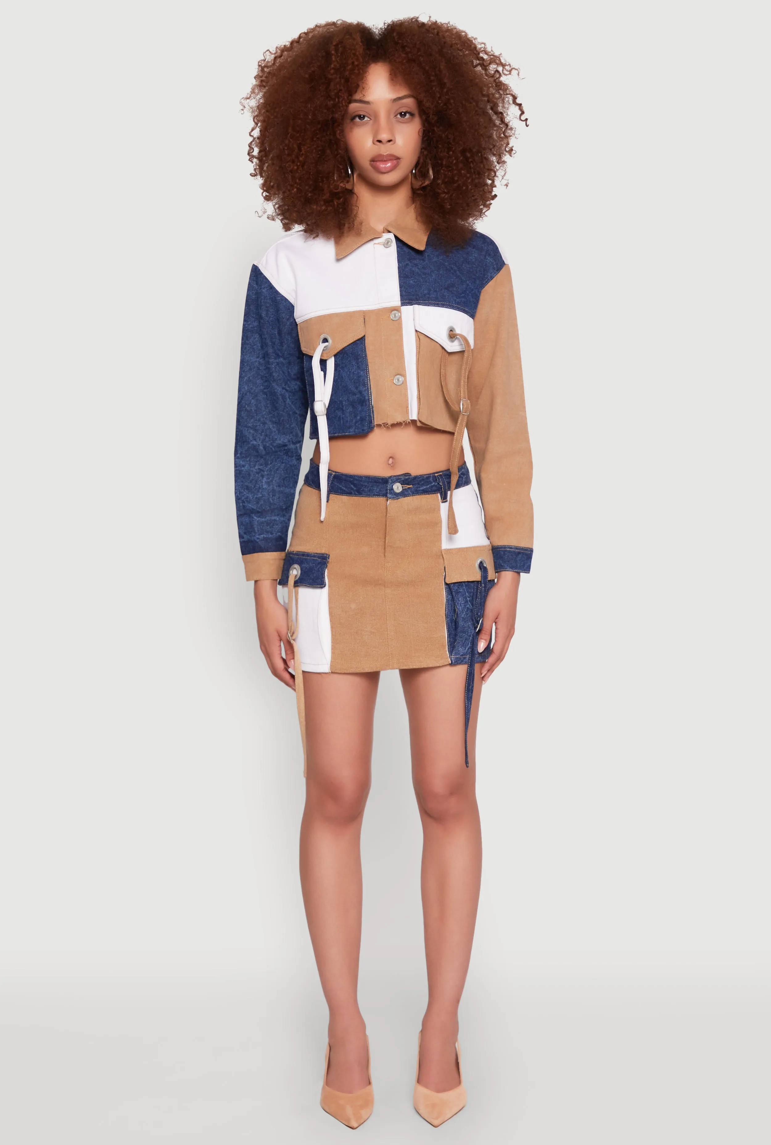 Color Blocked Denim Jacket sold by Rainbow product image thumbnail 2