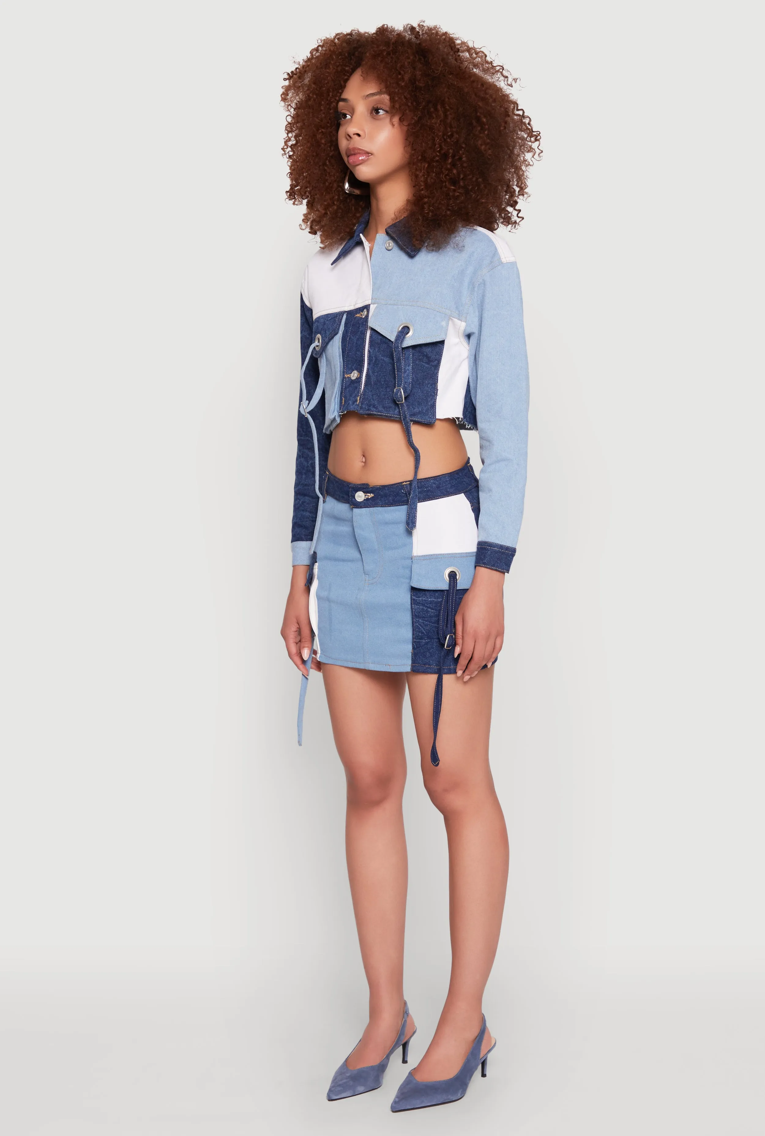 Color Blocked Denim Jacket sold by Rainbow product image thumbnail 4