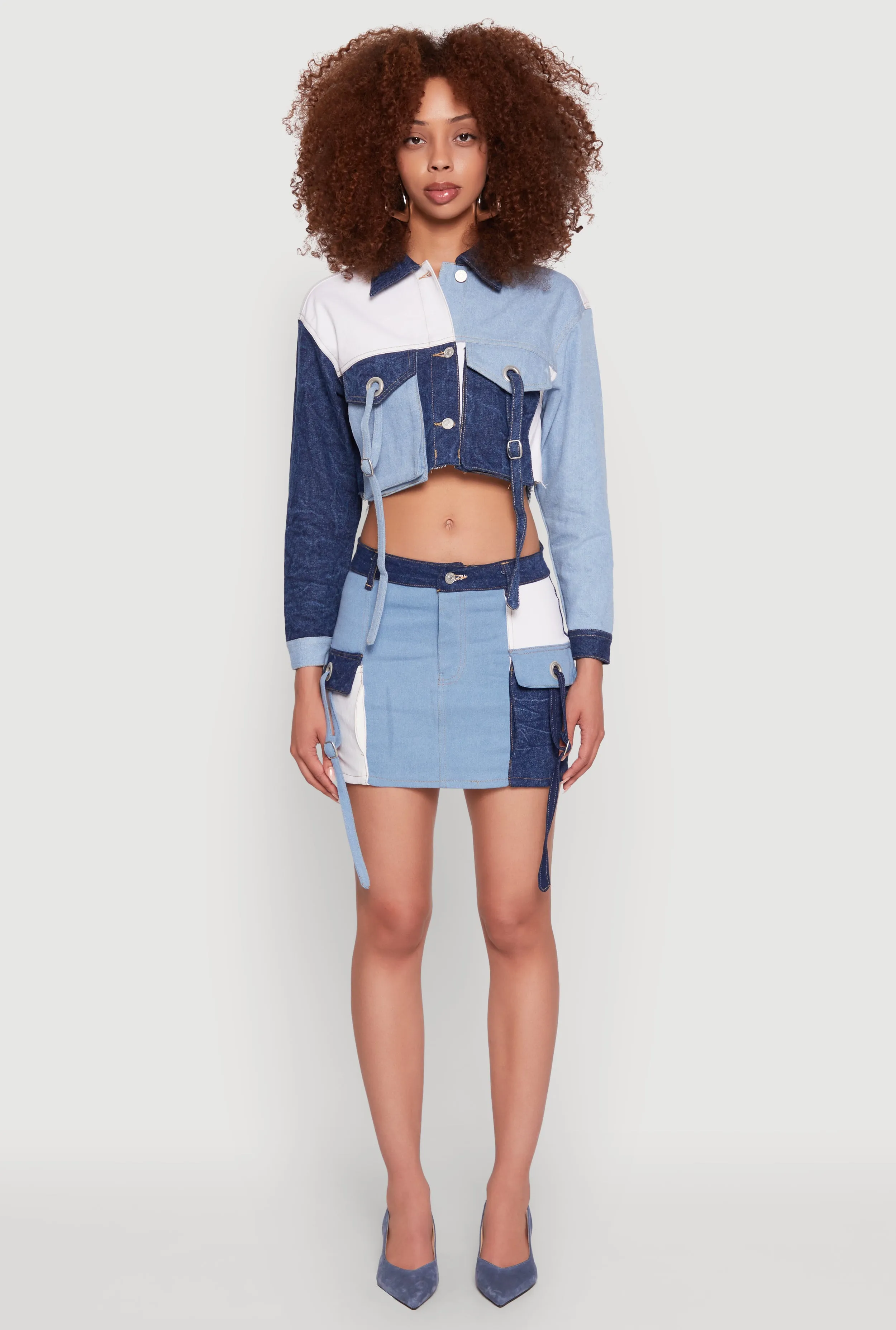 Color Blocked Denim Jacket sold by Rainbow product image thumbnail 2
