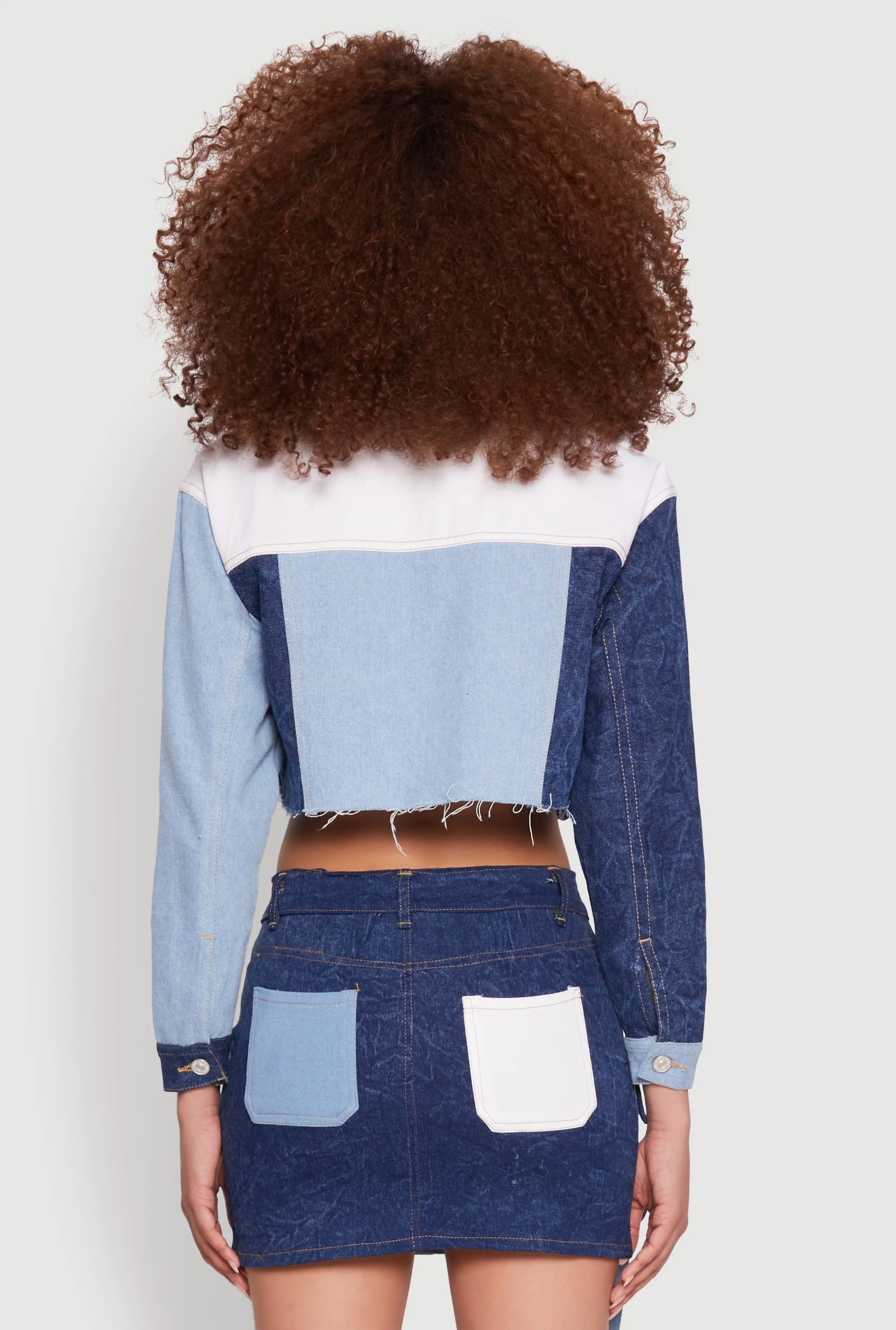 Color Blocked Denim Jacket sold by Rainbow product image thumbnail 5