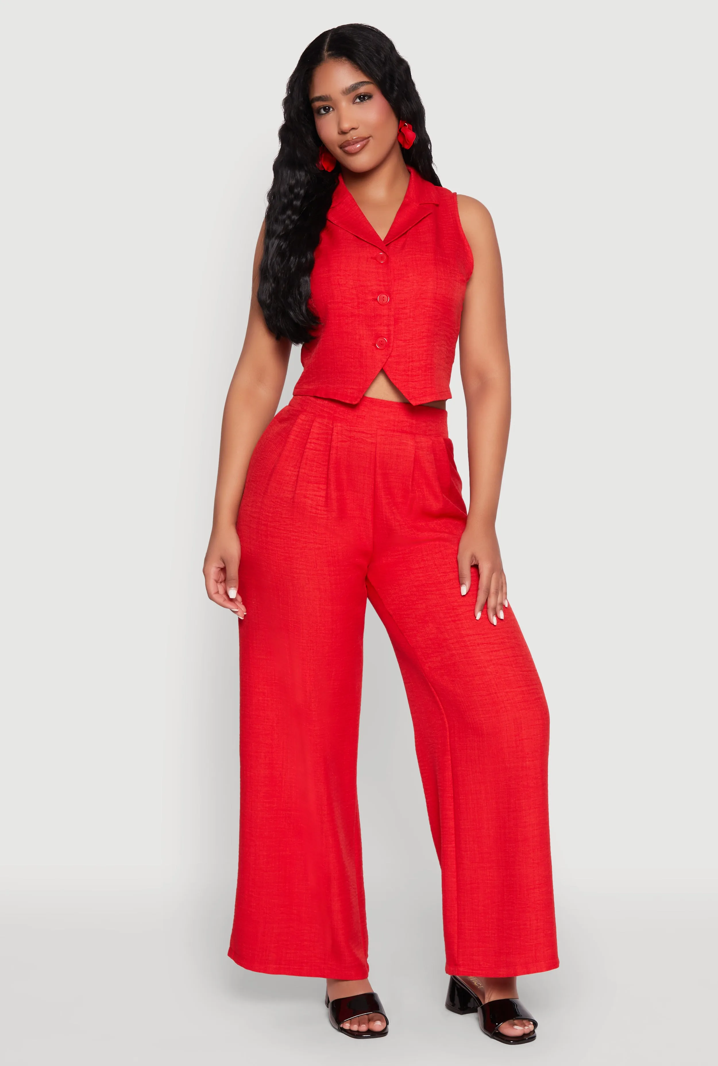 High Waisted Pleated Palazzo Pants sold by Rainbow product image thumbnail 2