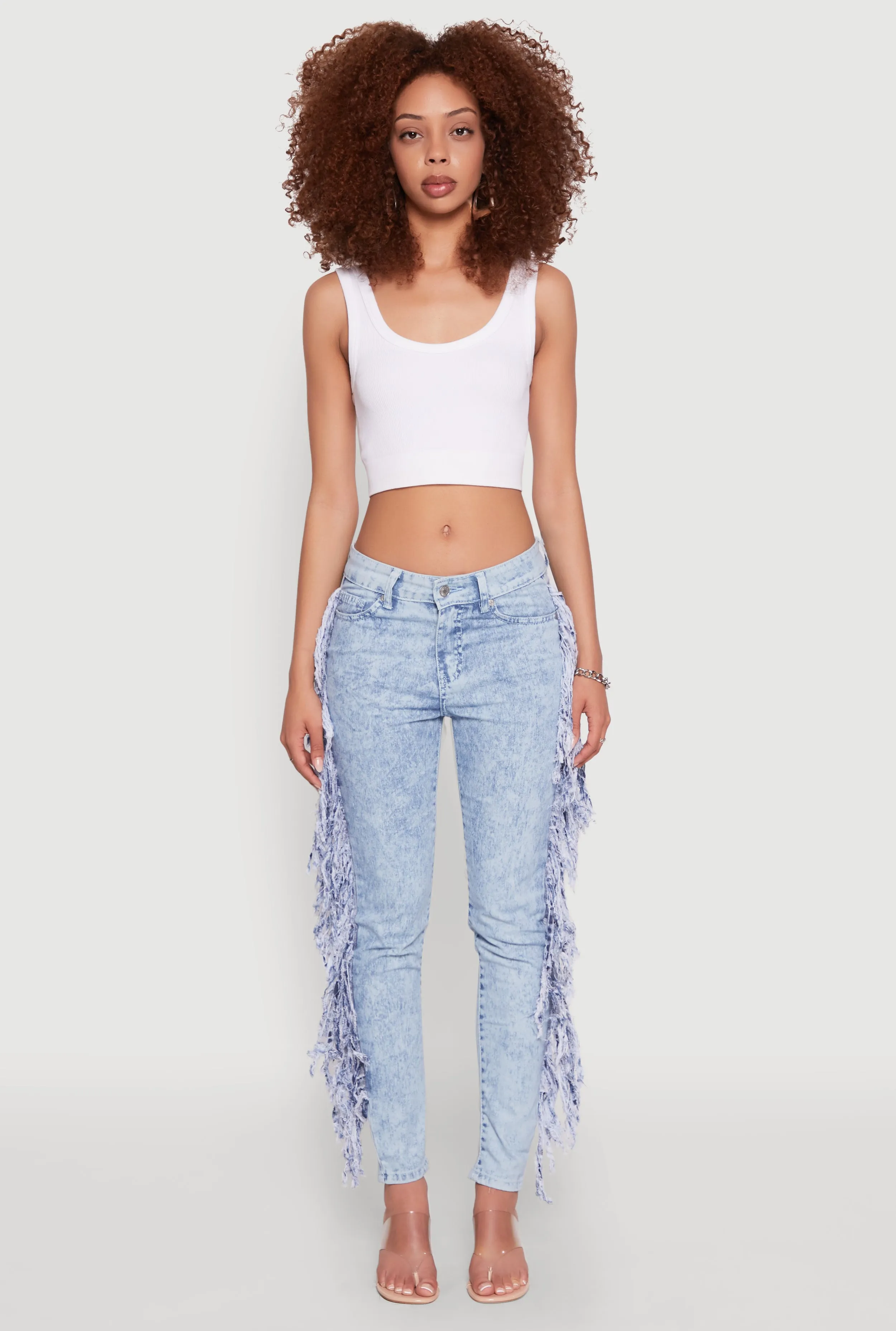 Mineral Wash Fringe Jeans sold by Rainbow product image thumbnail 2