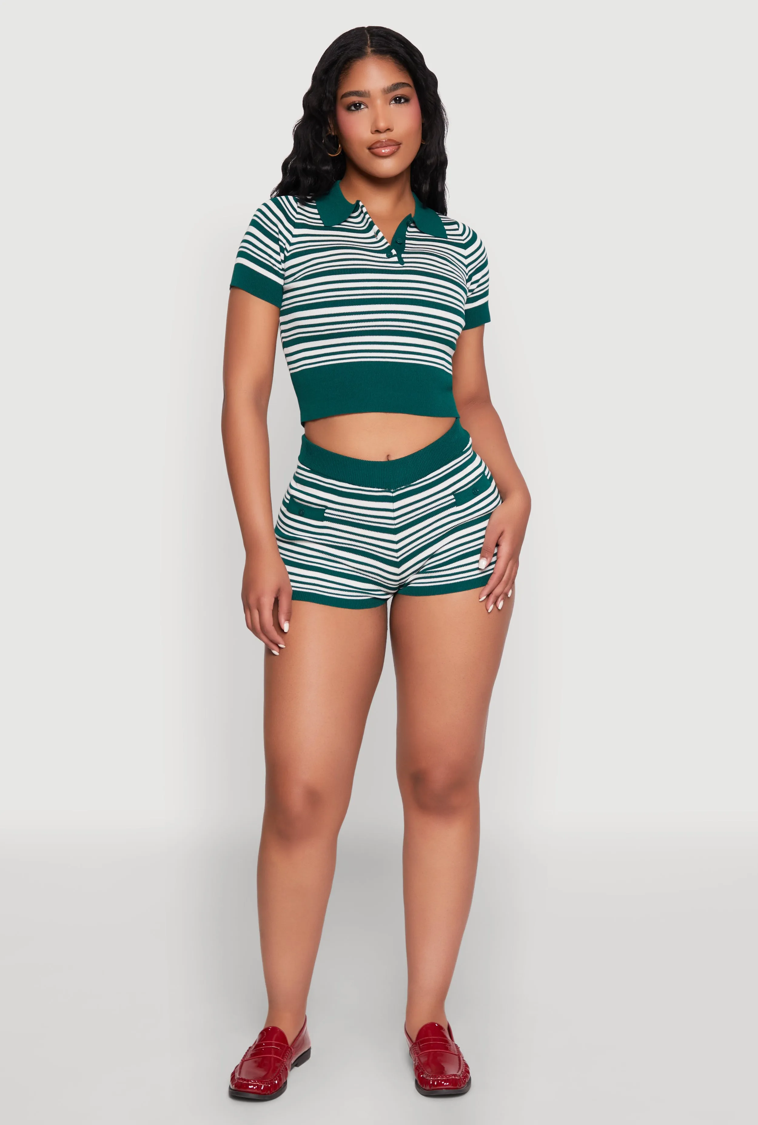 Daisy Striped Polo Crop Top sold by Rainbow product image thumbnail 2