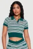 Daisy Striped Polo Crop Top sold by Rainbow