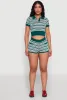 Daisy Striped Polo Crop Top sold by Rainbow